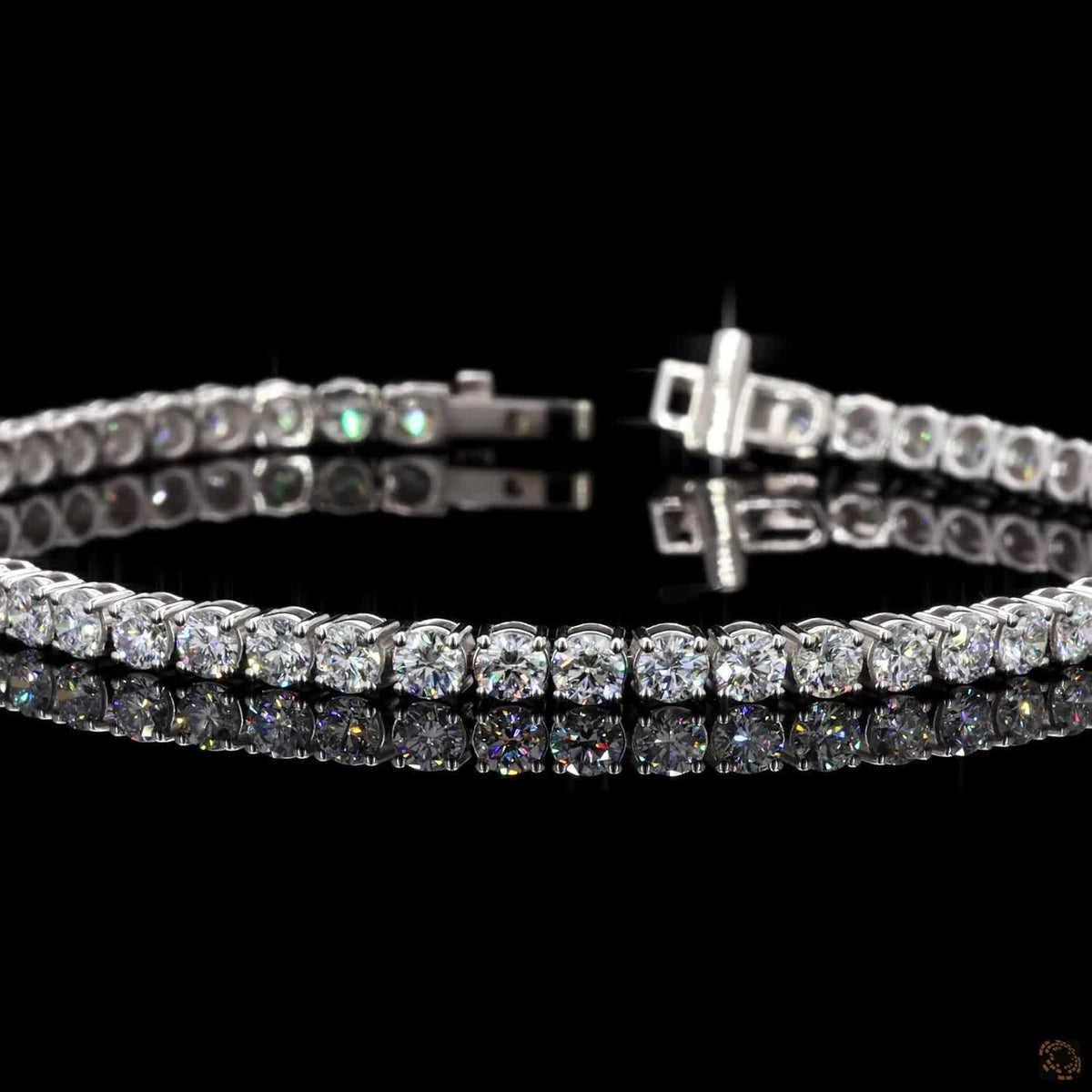 5.92 Ct White Gold Round Cut Tennis Bracelet, Traditional 4-Prong Eternity Line Bracelet, Icy Fine Jewelry Gift for Her
