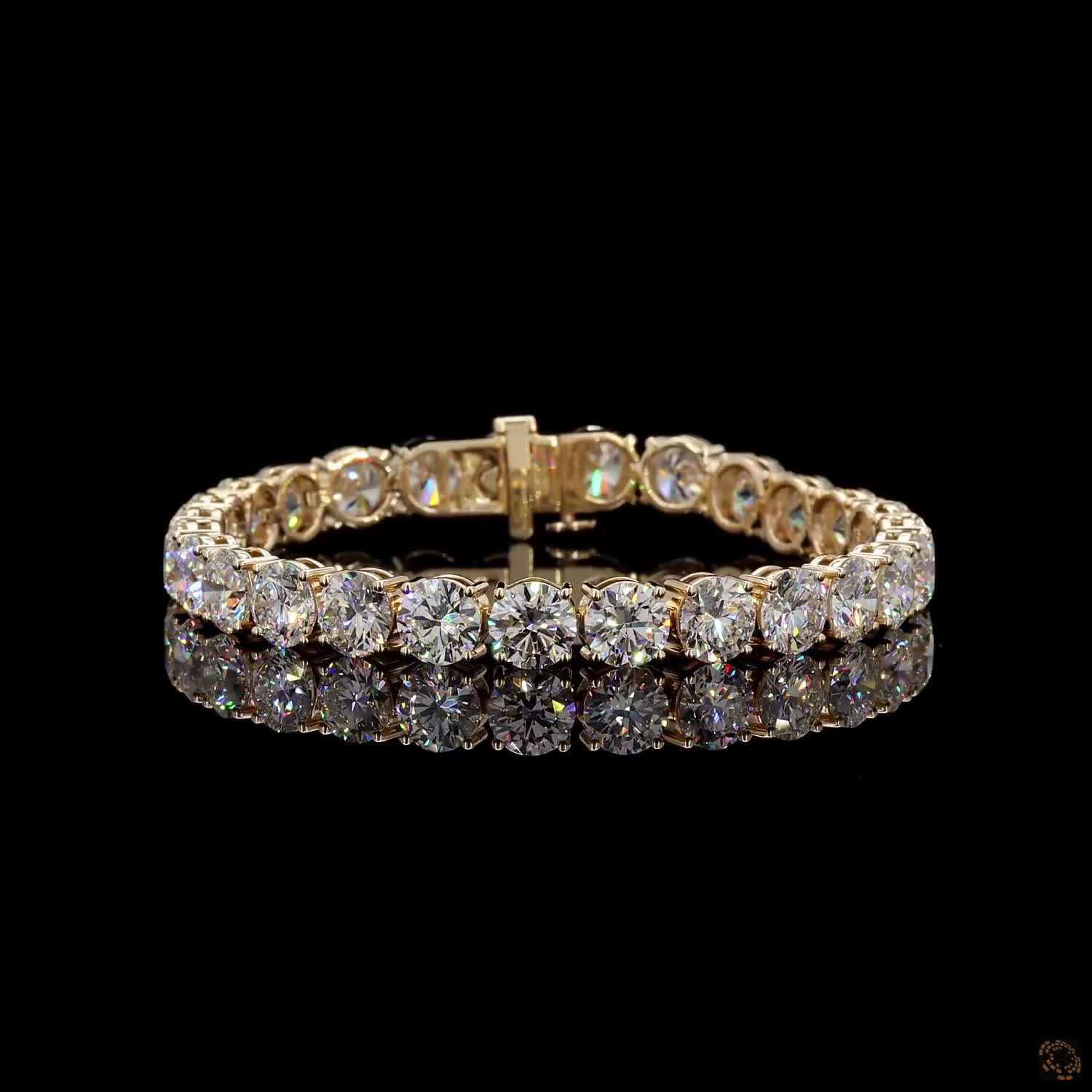 28.61 Ct Round Cut Lab Grown Diamond Tennis Bracelet