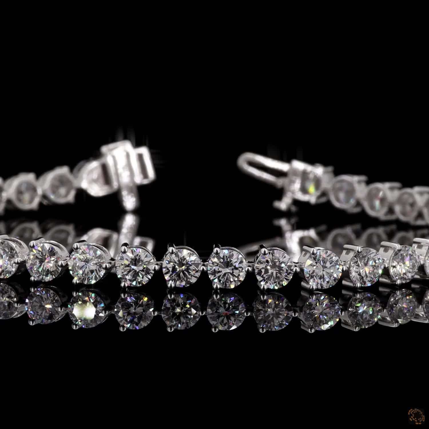 8.84 Ct Classic Round Cut Moissanite Tennis Bracelet – 14K White Gold Finish Fine Jewelry