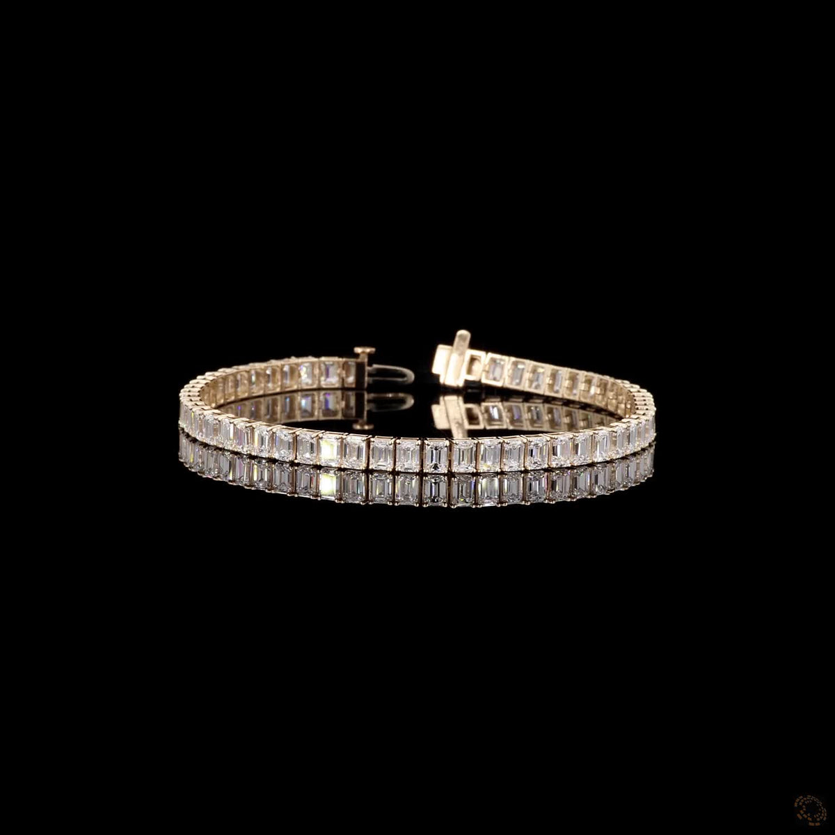 12.28 Ct Luxury Emerald-Cut Crystal Tennis Bracelet for Women | Elegant Sparkling Link Bracelet