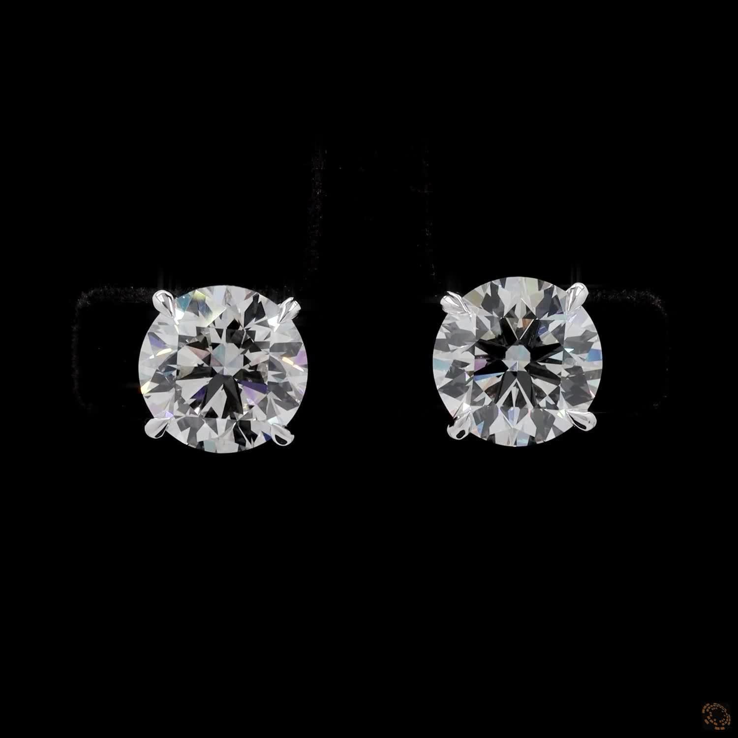 6.16 Ct 14K WHITE GOLD Round Shape Studs Earring