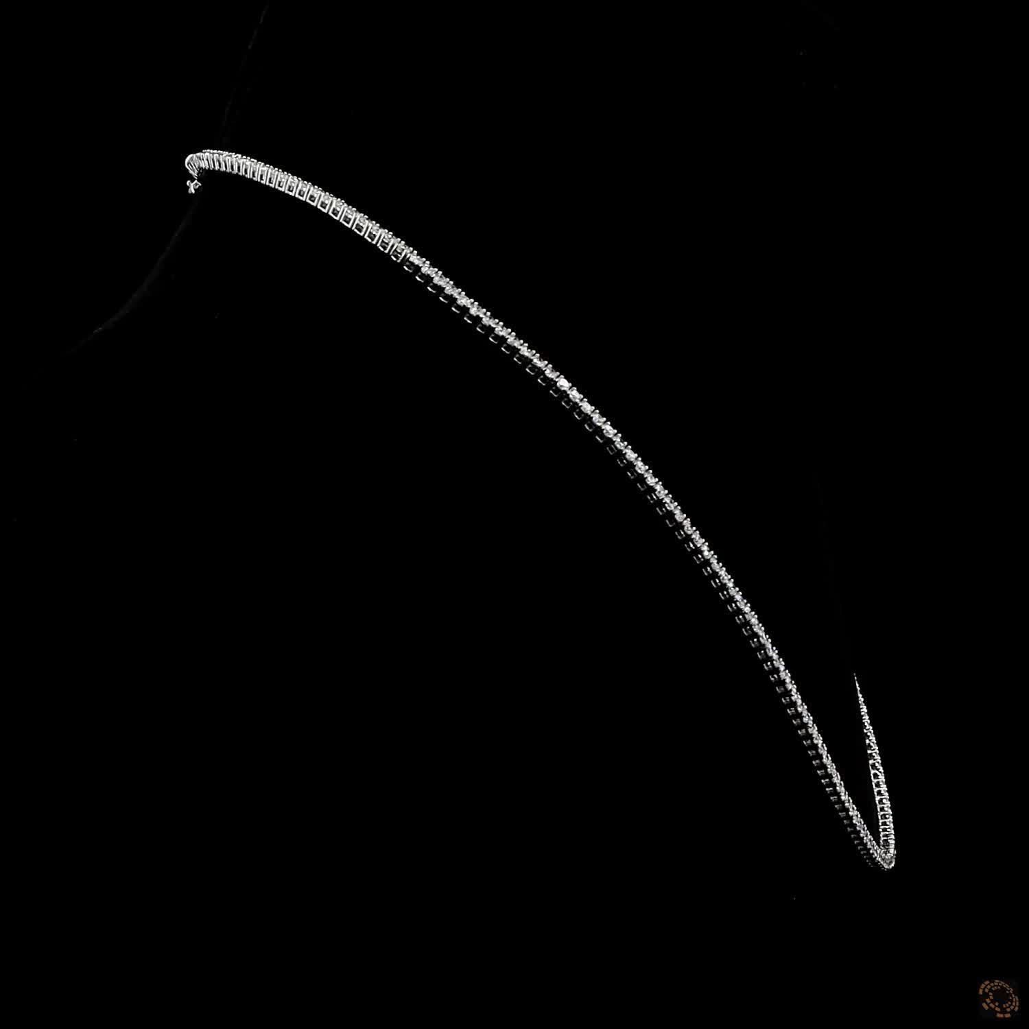 6.98 Ct Delicate Graduated Round Lab-Grown Diamond Tennis Choker in Platinum Finish