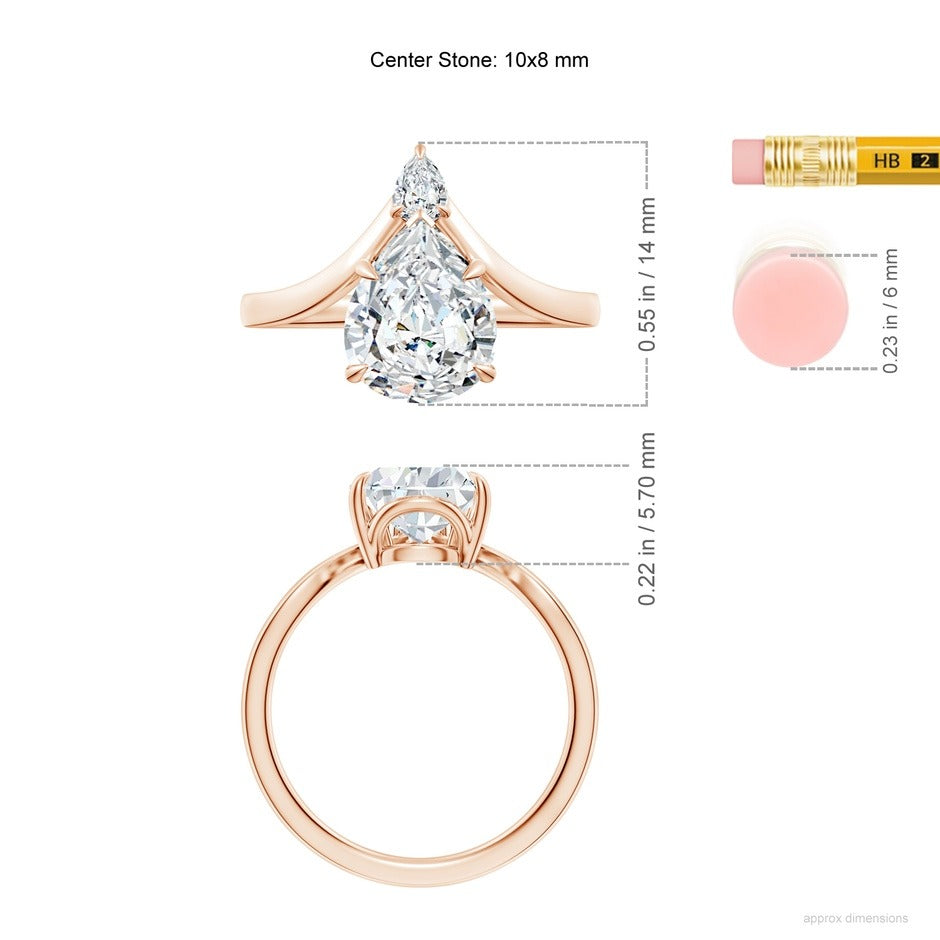 2.65 Ct In Pear Bardot Scallop Engagement Ring