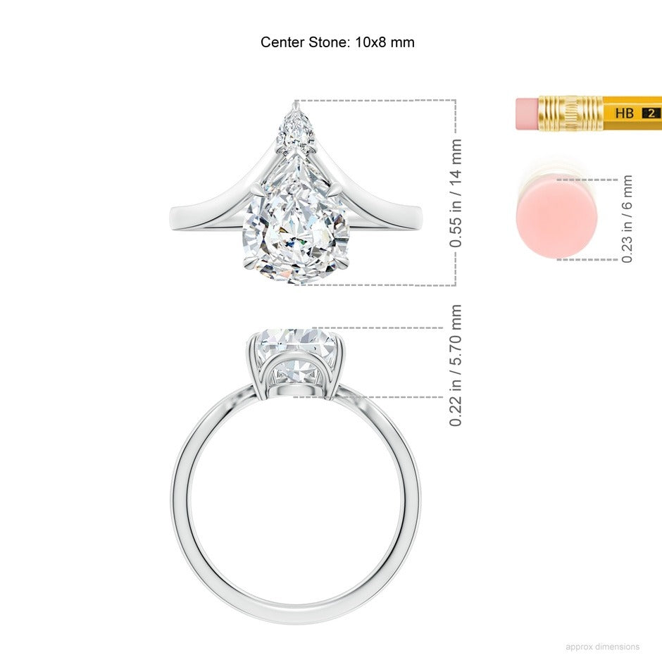 2.65 Ct In Pear Bardot Scallop Engagement Ring