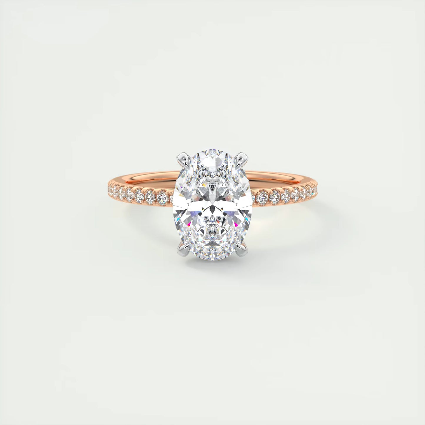 2.40 Ct The Glitterbomb Oval Center Pavé Encrusted Ring