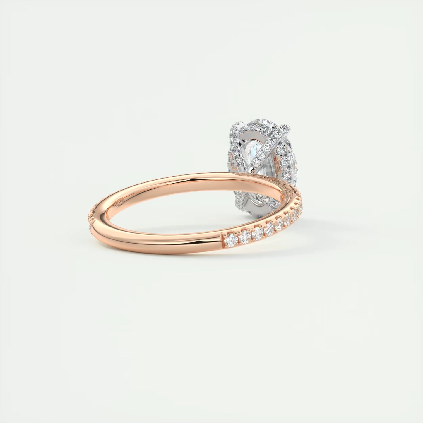 2.40 Ct The Glitterbomb Oval Center Pavé Encrusted Ring
