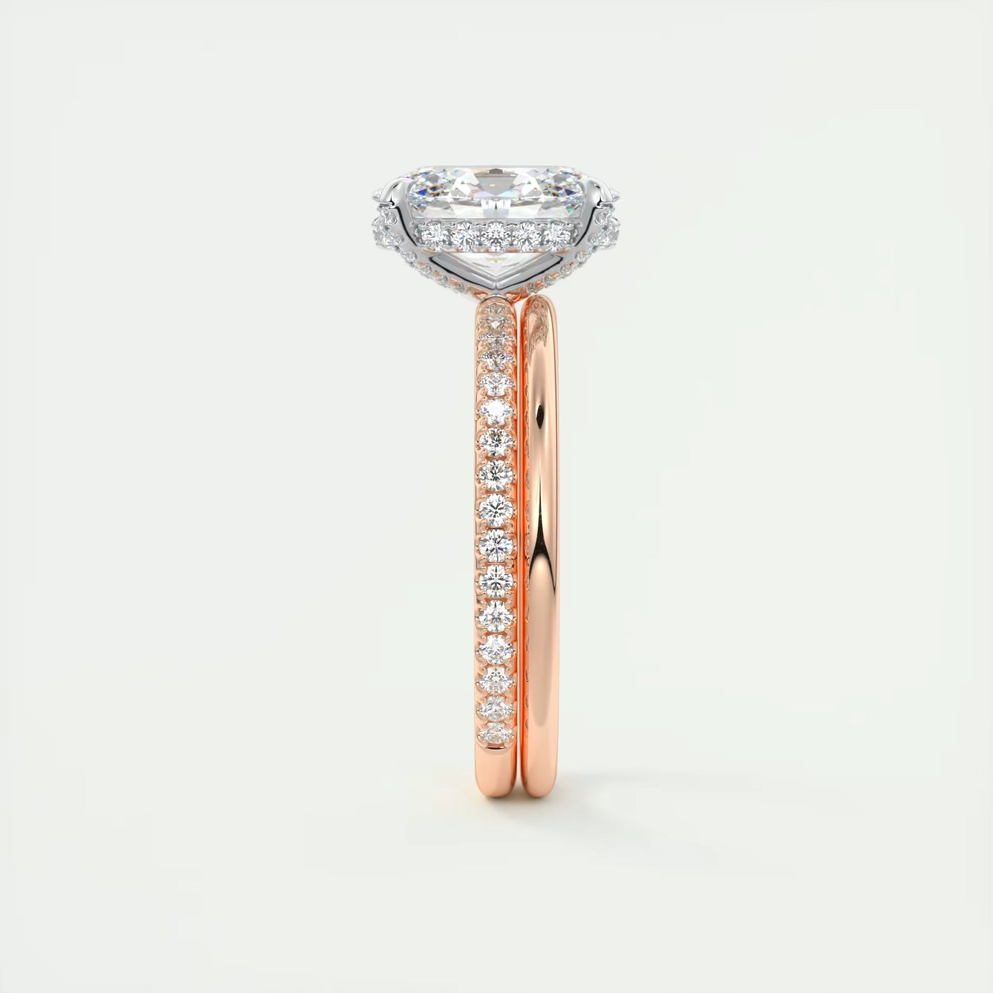 2.40 Ct The Glitterbomb Oval Center Pavé Encrusted Ring