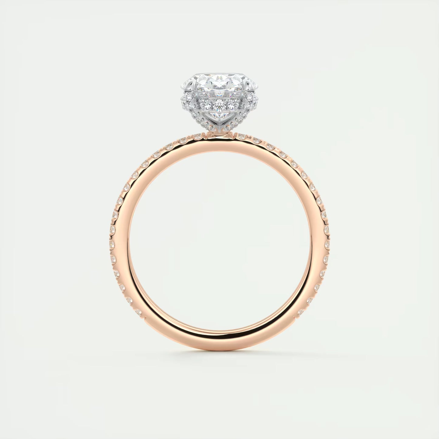 2.40 Ct The Glitterbomb Oval Center Pavé Encrusted Ring