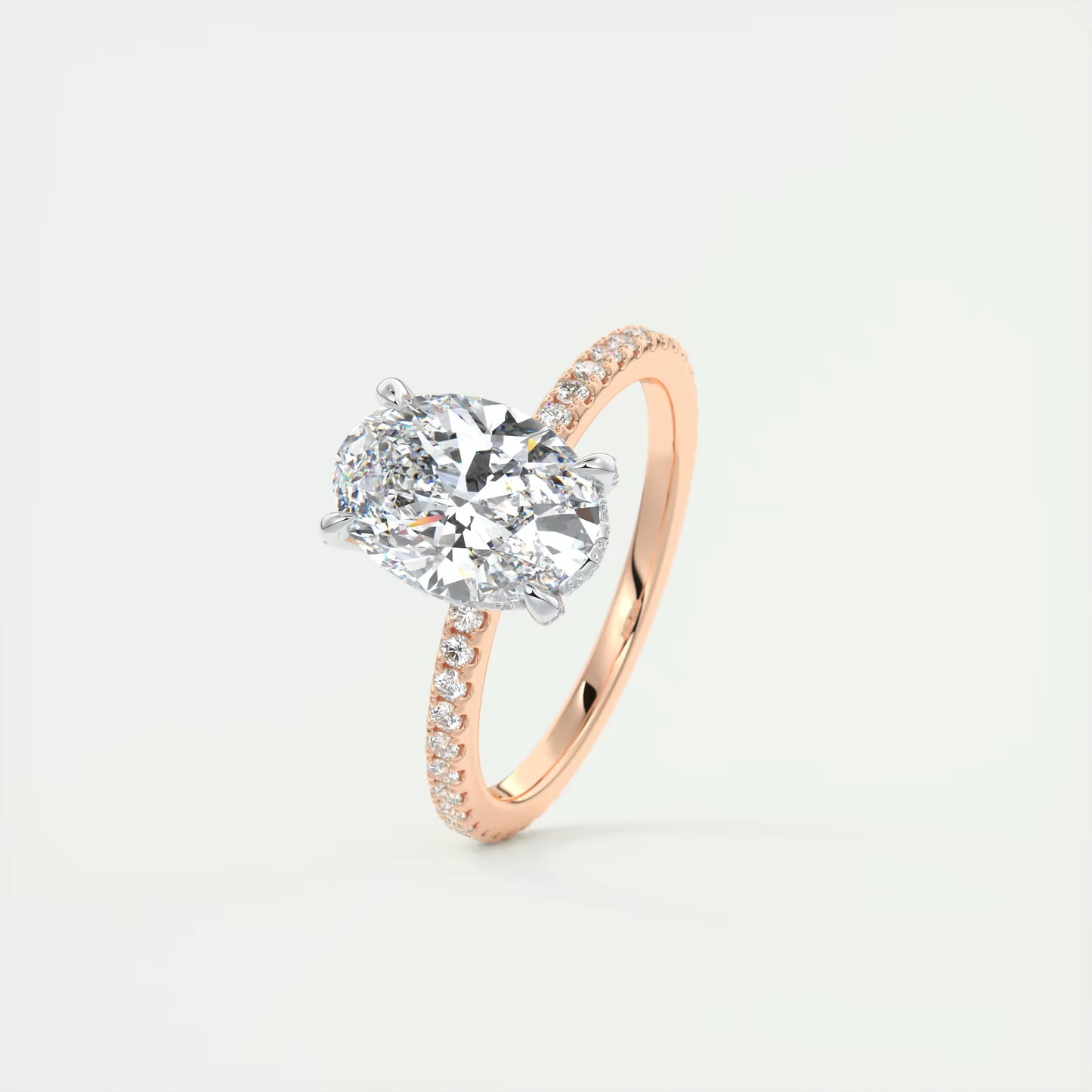 2.40 Ct The Glitterbomb Oval Center Pavé Encrusted Ring