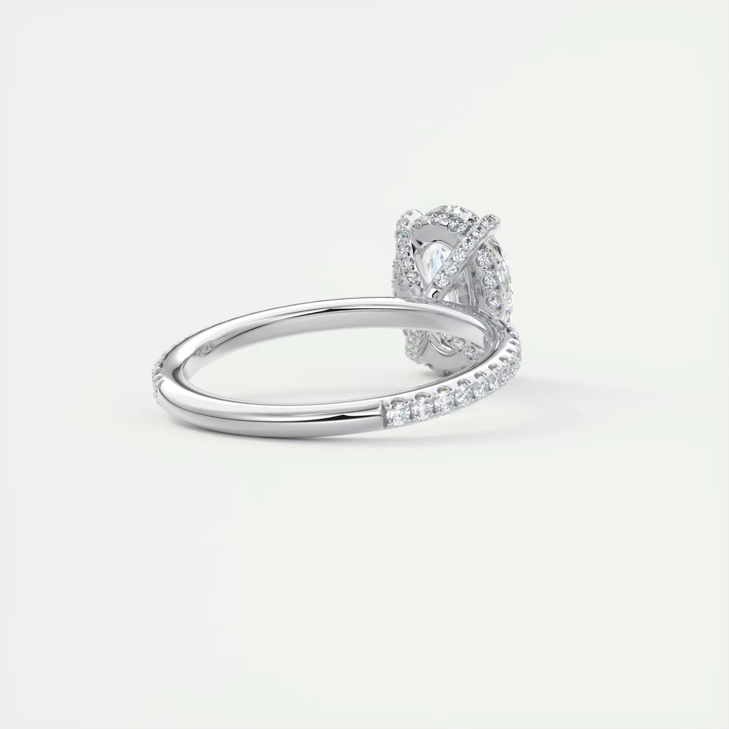 2.40 Ct The Glitterbomb Oval Center Pavé Encrusted Ring