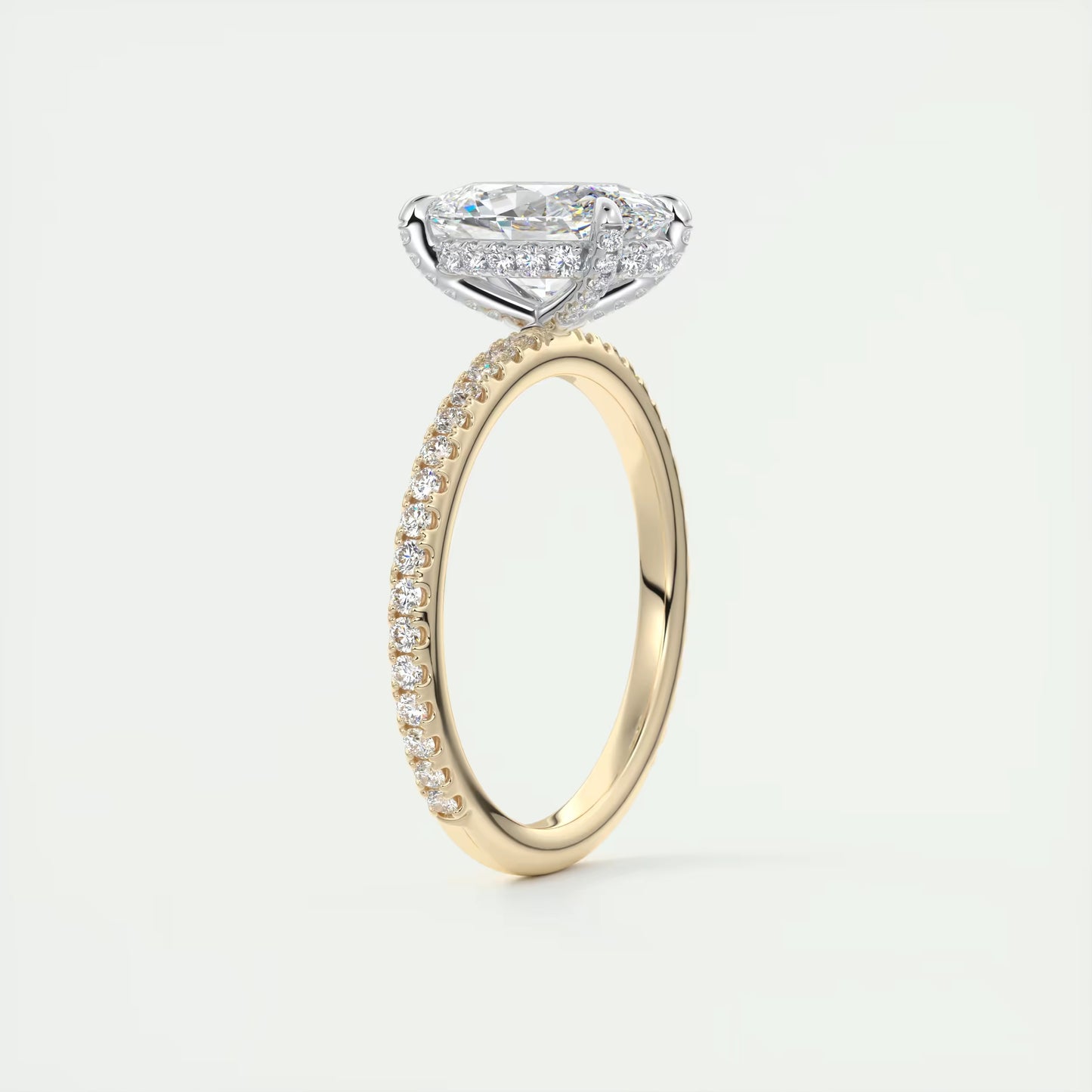 2.40 Ct The Glitterbomb Oval Center Pavé Encrusted Ring