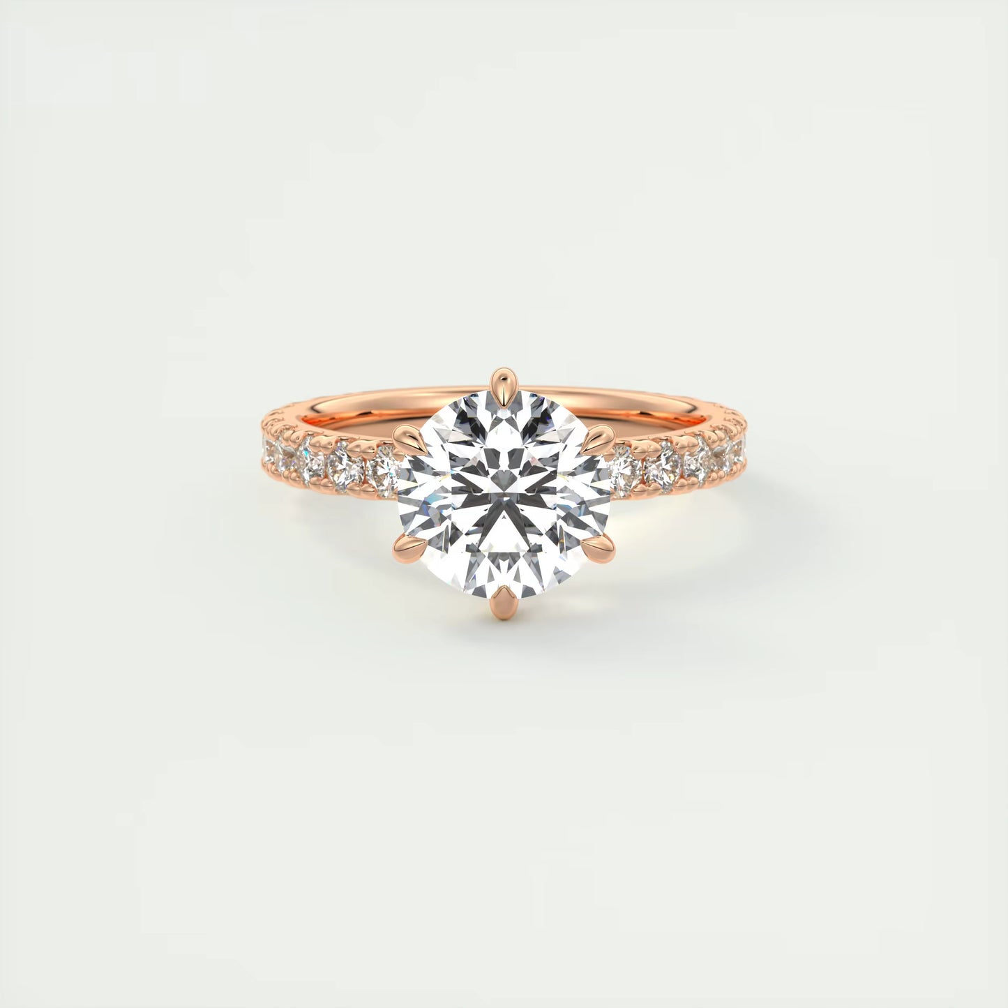 2.60 Ct Harper Eternity Round Center with 2.3mm Eternity Band Ring