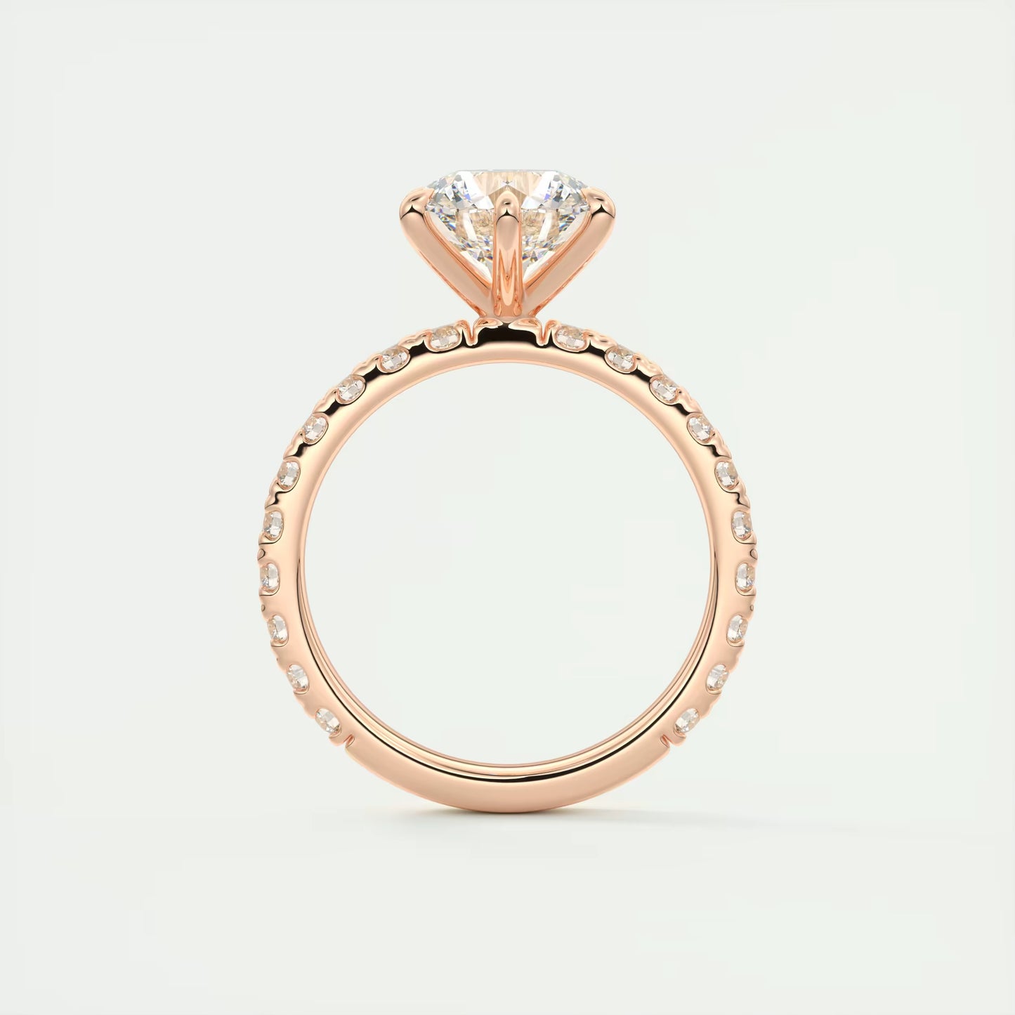 2.60 Ct Harper Eternity Round Center with 2.3mm Eternity Band Ring