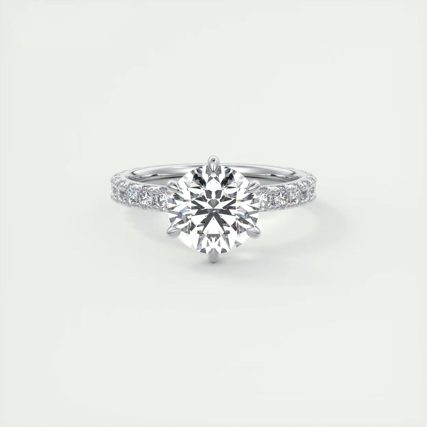 2.60 Ct Harper Eternity Round Center with 2.3mm Eternity Band Ring