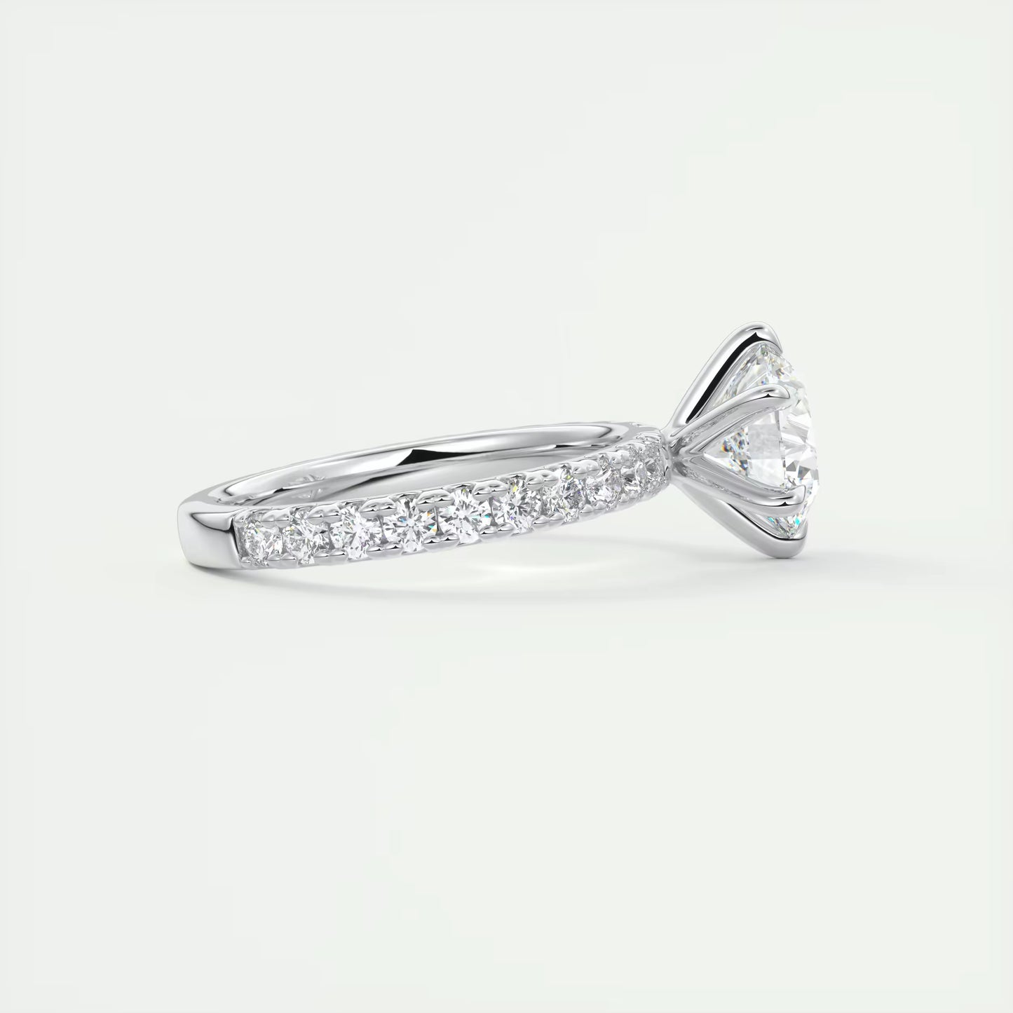 2.60 Ct Harper Eternity Round Center with 2.3mm Eternity Band Ring