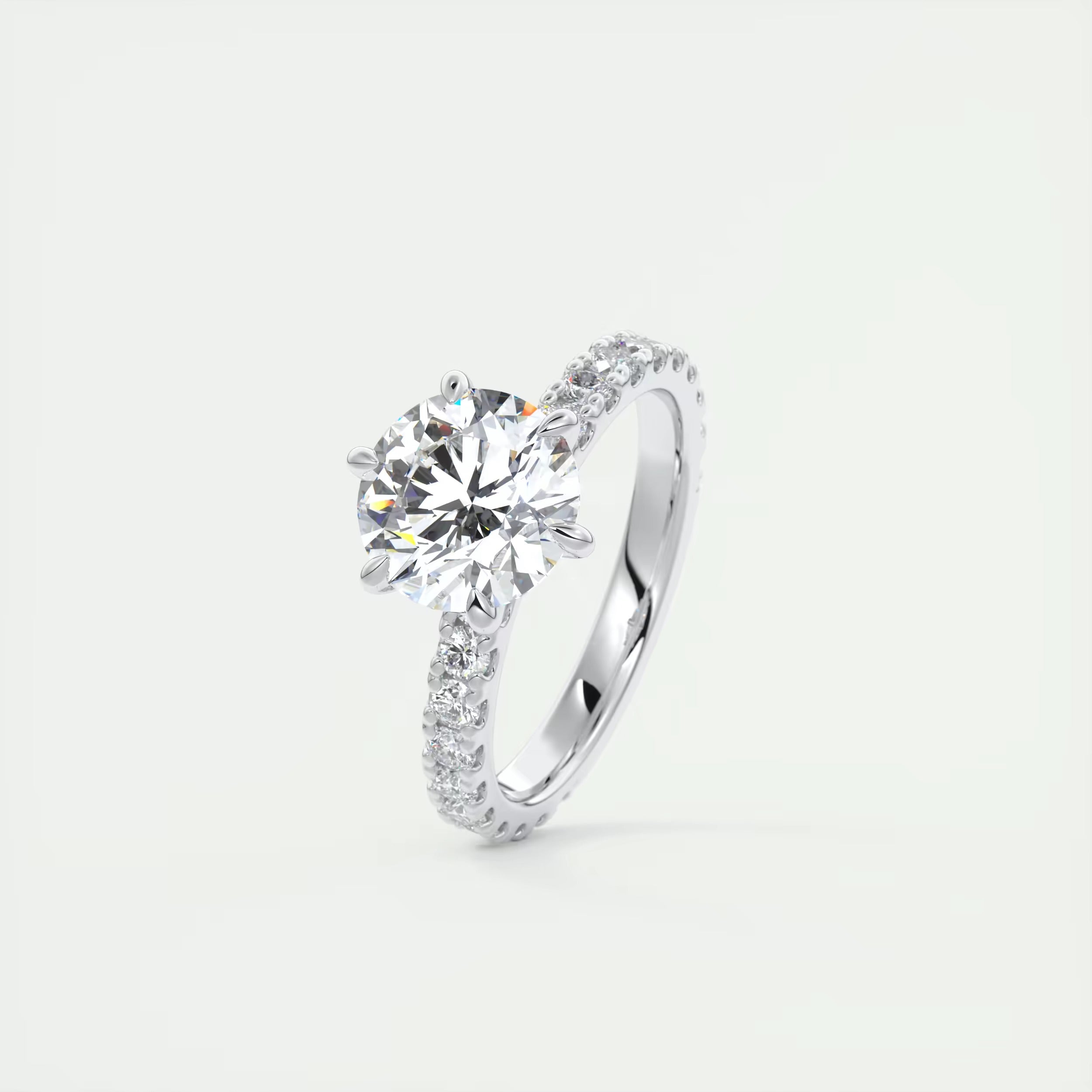 2.60 Ct Harper Eternity Round Center with 2.3mm Eternity Band Rings