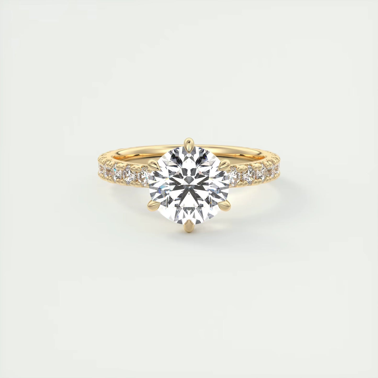 2.60 Ct Harper Eternity Round Center with 2.3mm Eternity Band Ring