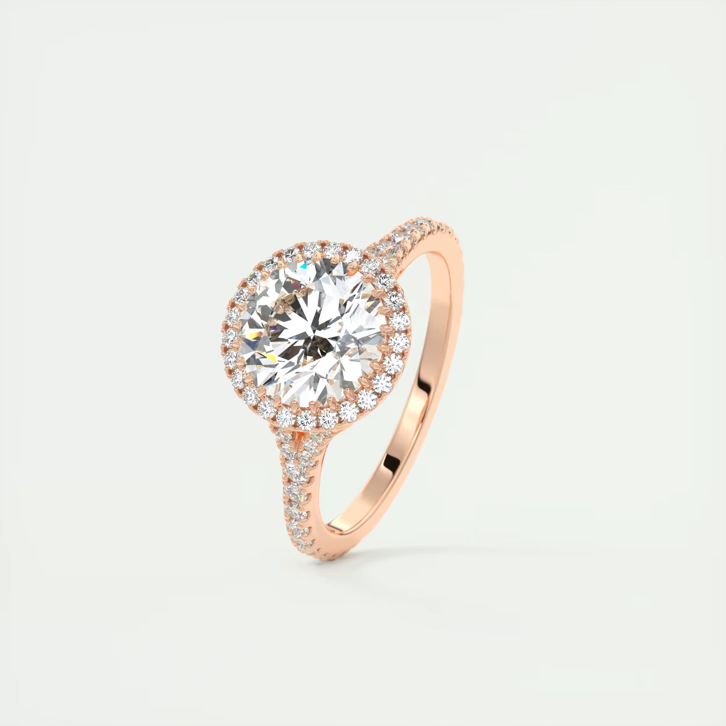 2.50 Ct The French Halo Round Diamond with Miniature Prongs Ring's