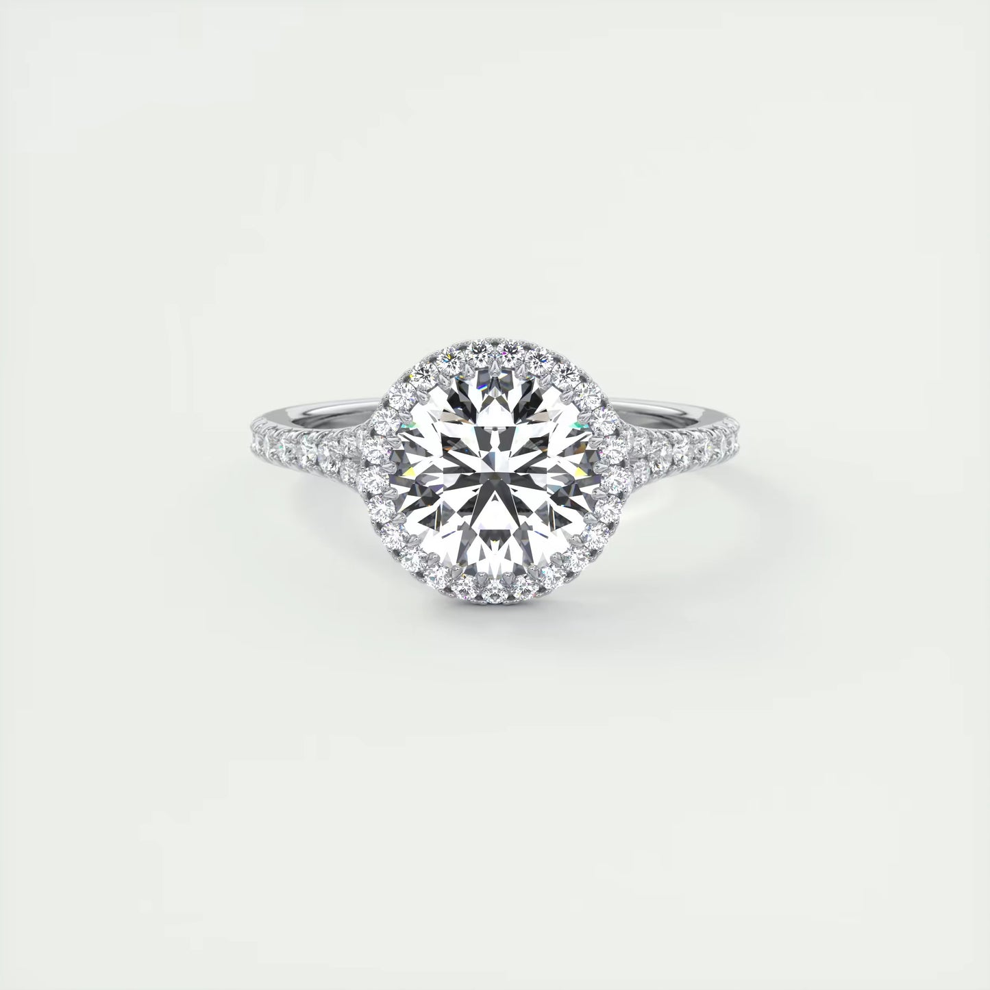 2.50 Ct The French Halo Round Round Diamond with Miniature Prongs Ring