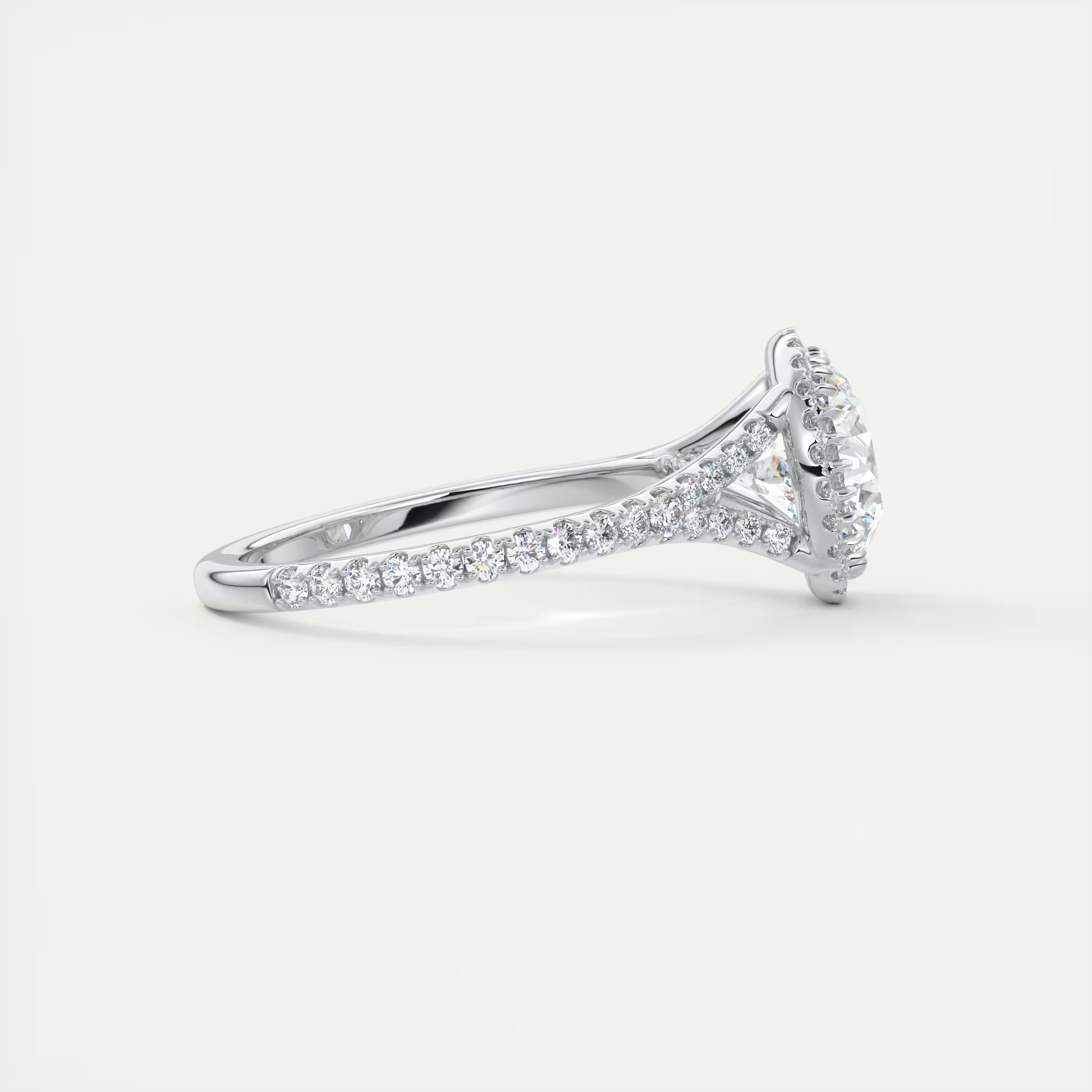 2.50 Ct The French Halo Round Diamond with Miniature Prongs Rings