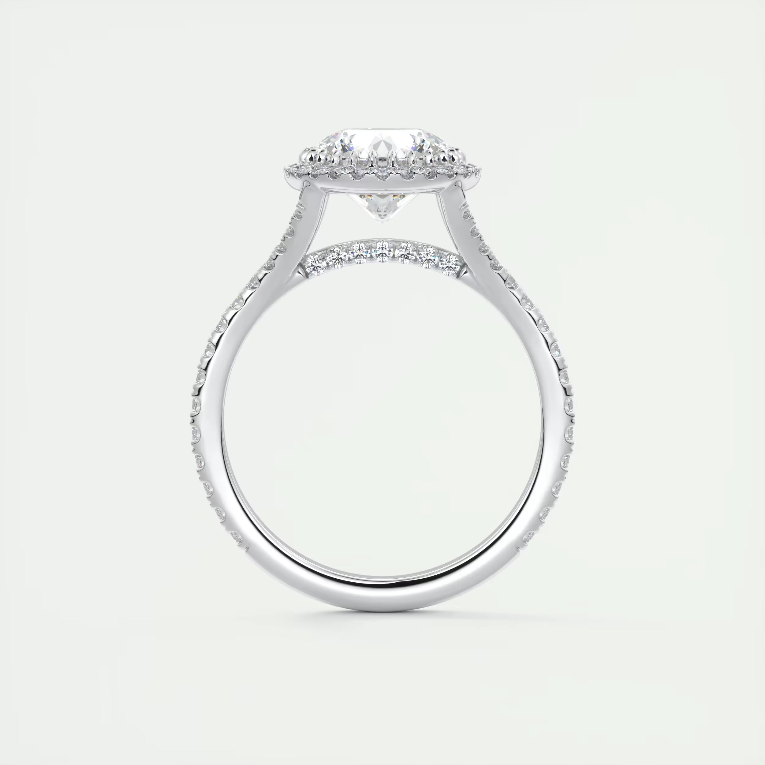 2.50 Ct The French Halo Round Diamond with Miniature Prongs Ring's