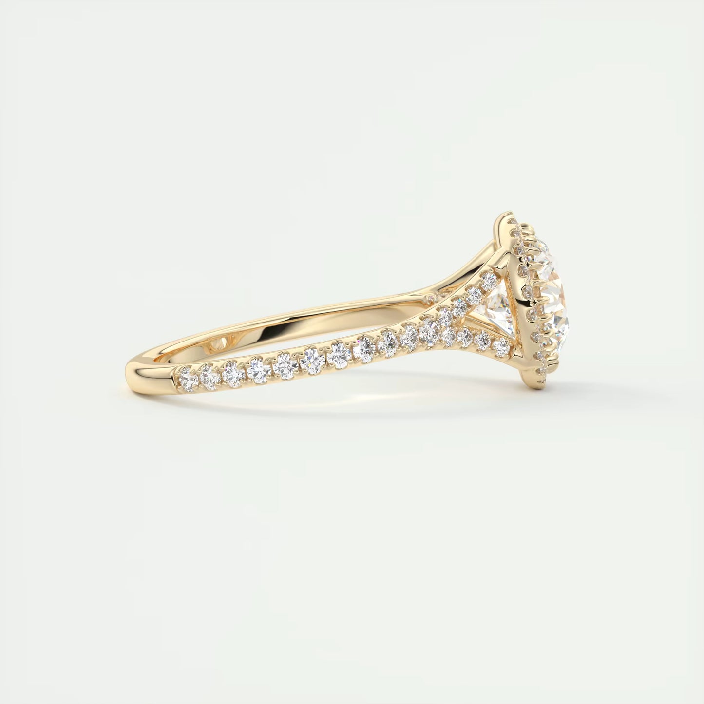 2.50 Ct The French Halo Round Round Diamond with Miniature Prongs Ring