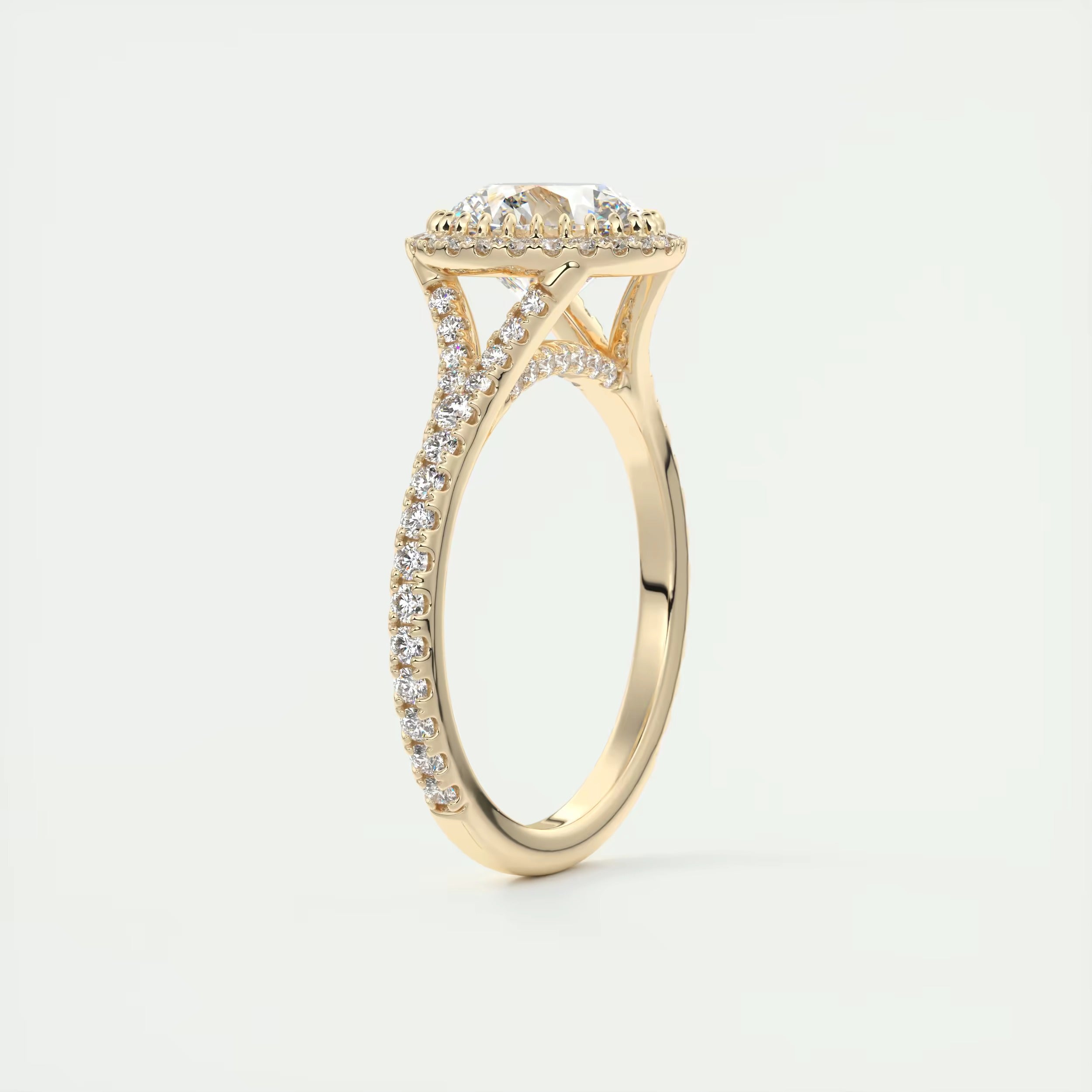 2.50 Ct The French Halo Round Diamond with Miniature Prongs Ring's