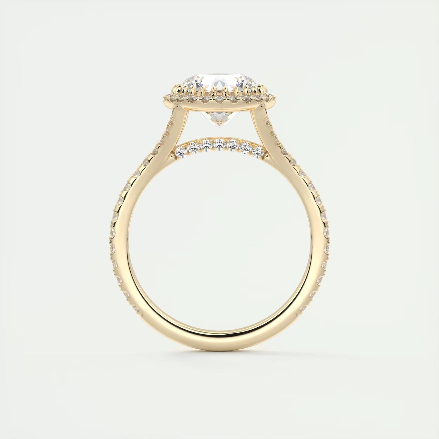 2.50 Ct The French Halo Round Round Diamond with Miniature Prongs Ring