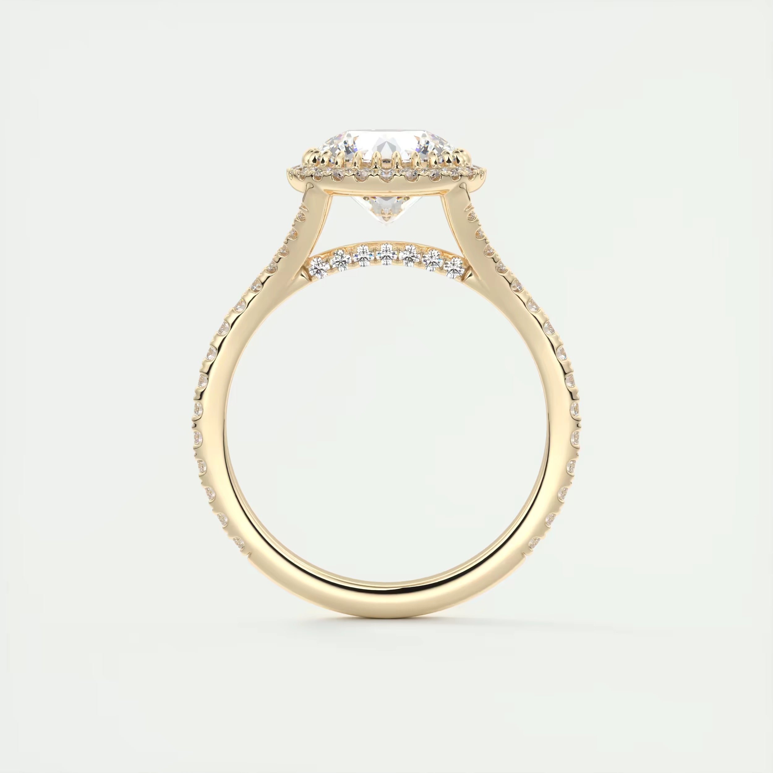 2.50 Ct The French Halo Round Diamond with Miniature Prongs Rings