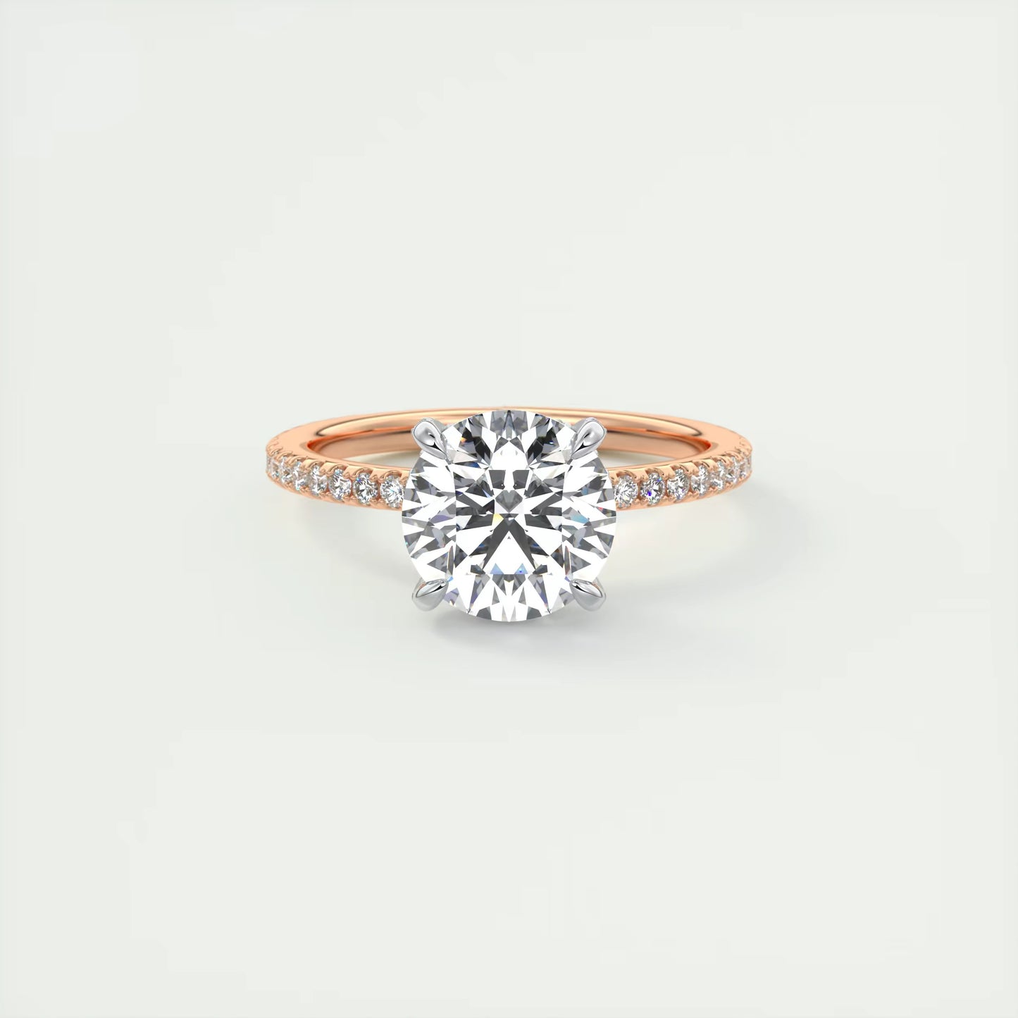 2.40 Ct The Glitterbomb Classic Round Center Pavé Encrusted Ring