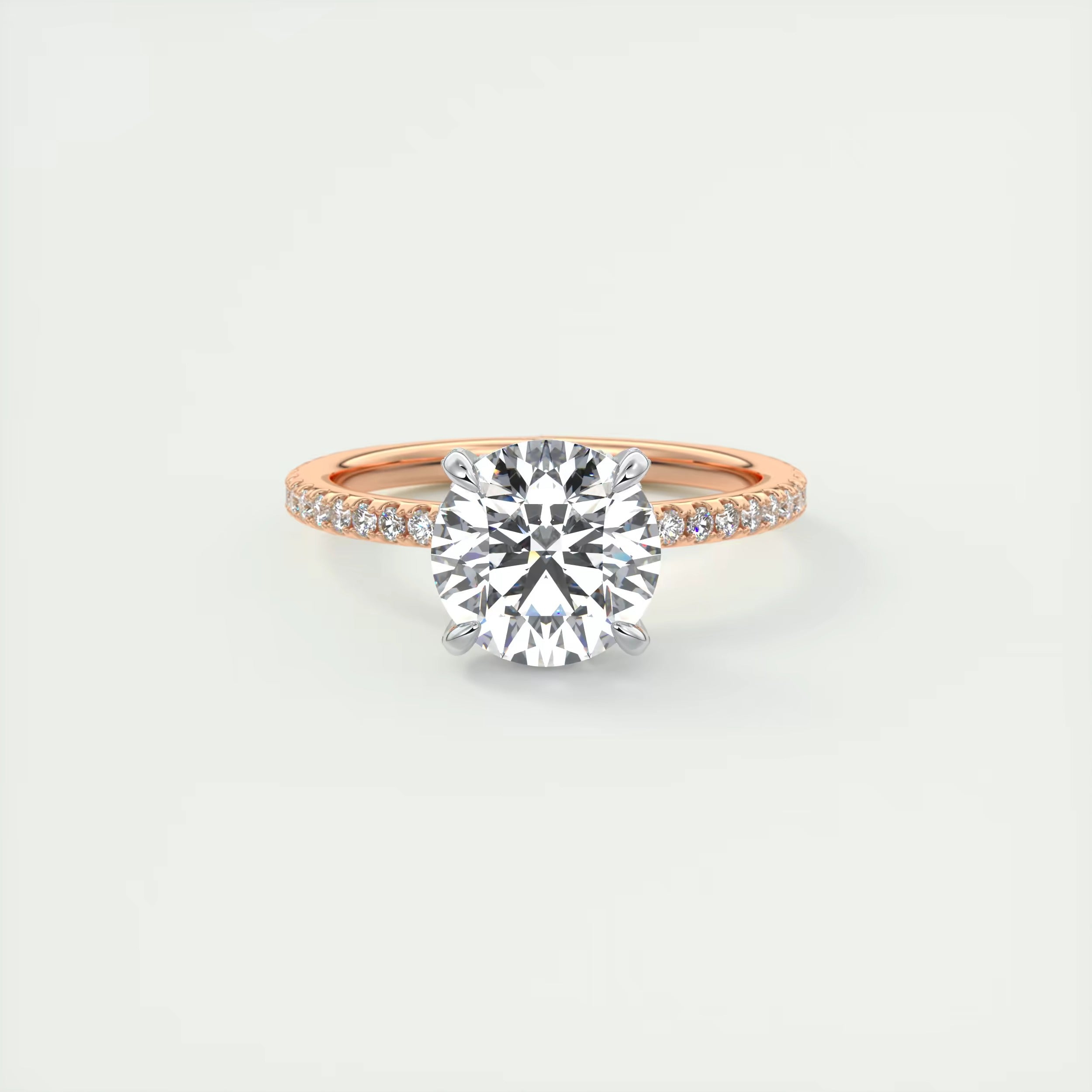 2.40 Ct The Glitter bomb Classic Round Center Pavé Encrusted Rings