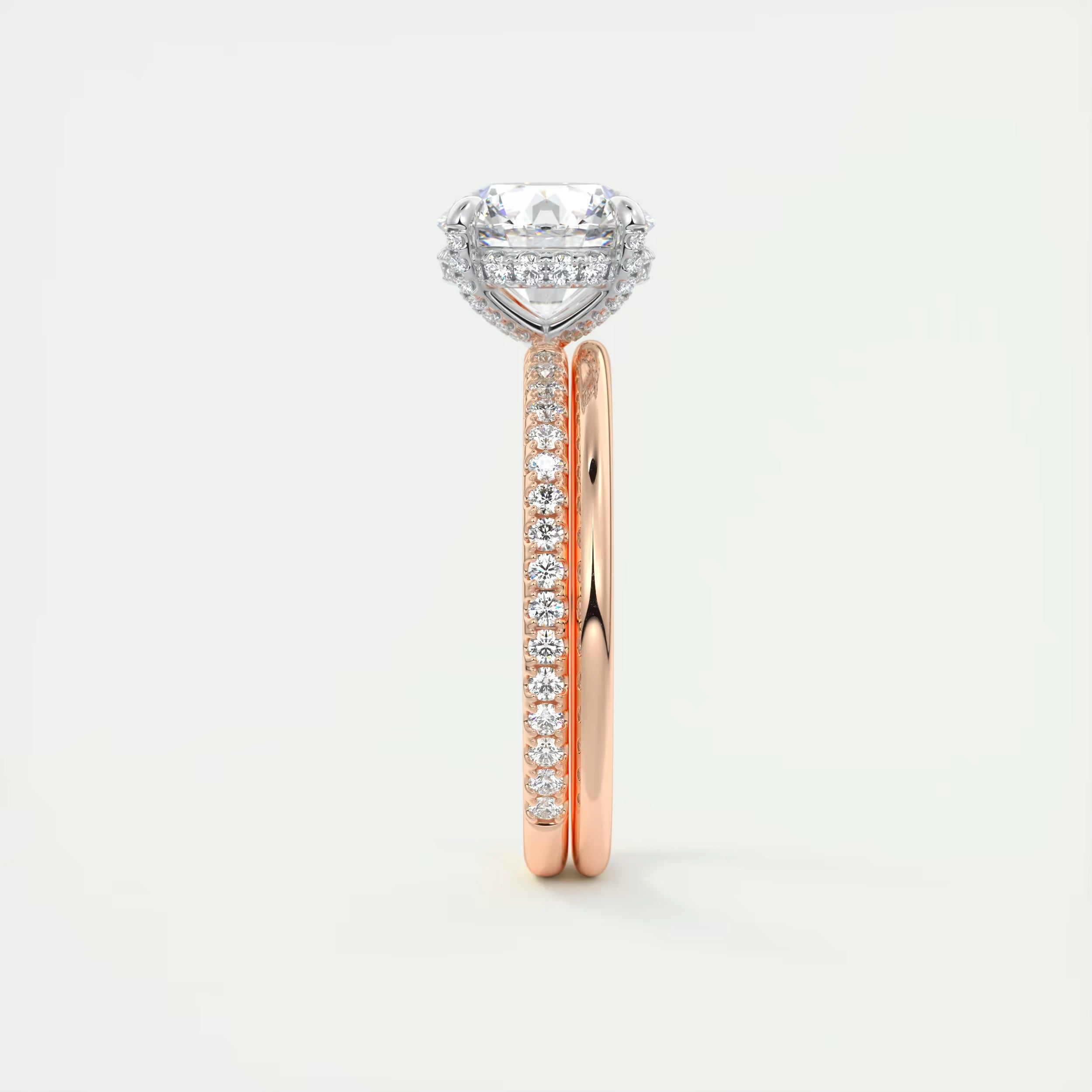 2.40 Ct The Glitter bomb Classic Round Center Pavé Encrusted Rings