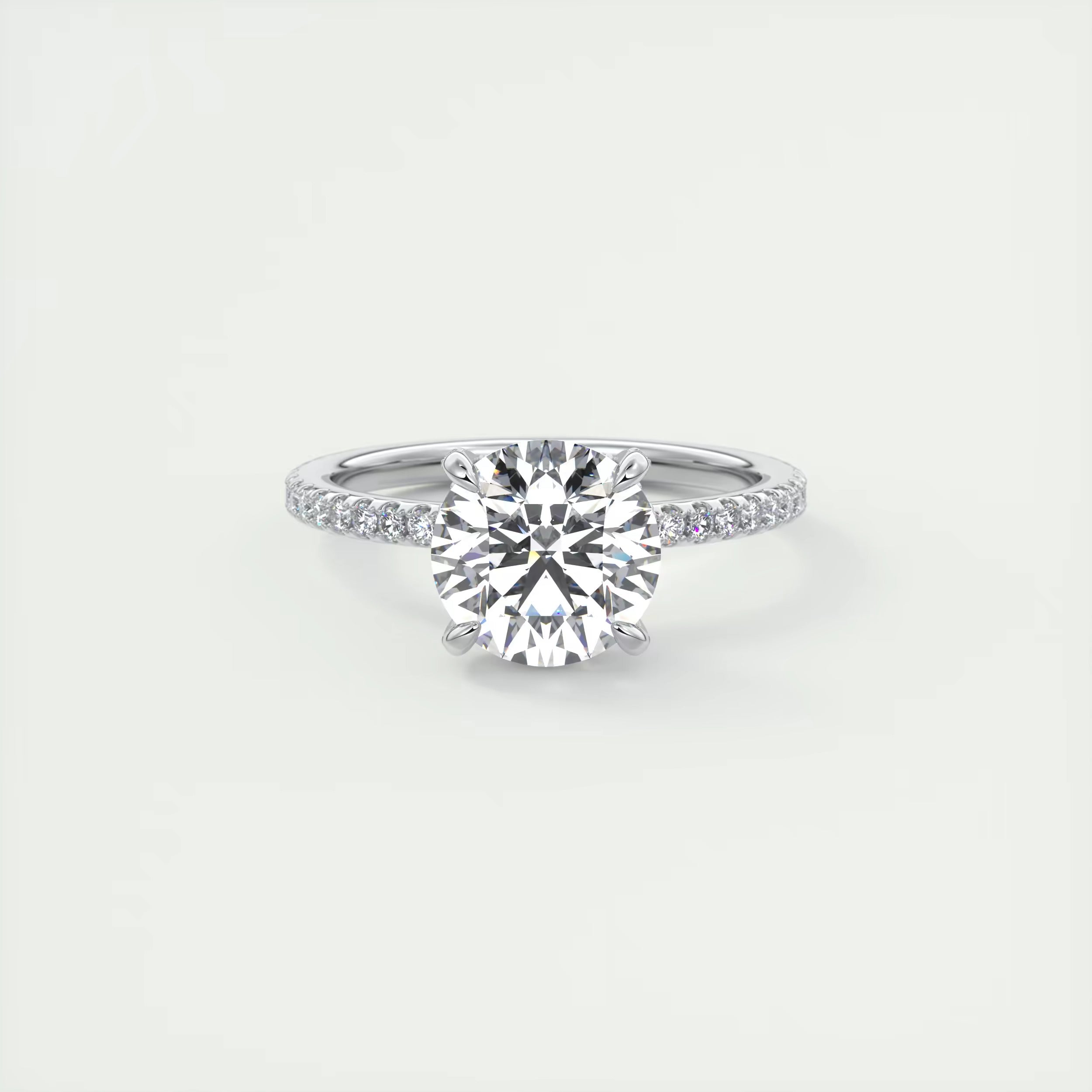 2.40 Ct The Glitter bomb Classic Round Center Pavé Encrusted Rings