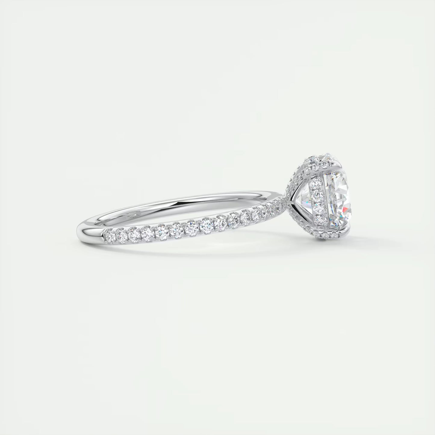 2.40 Ct The Glitterbomb Classic Round Center Pavé Encrusted Ring