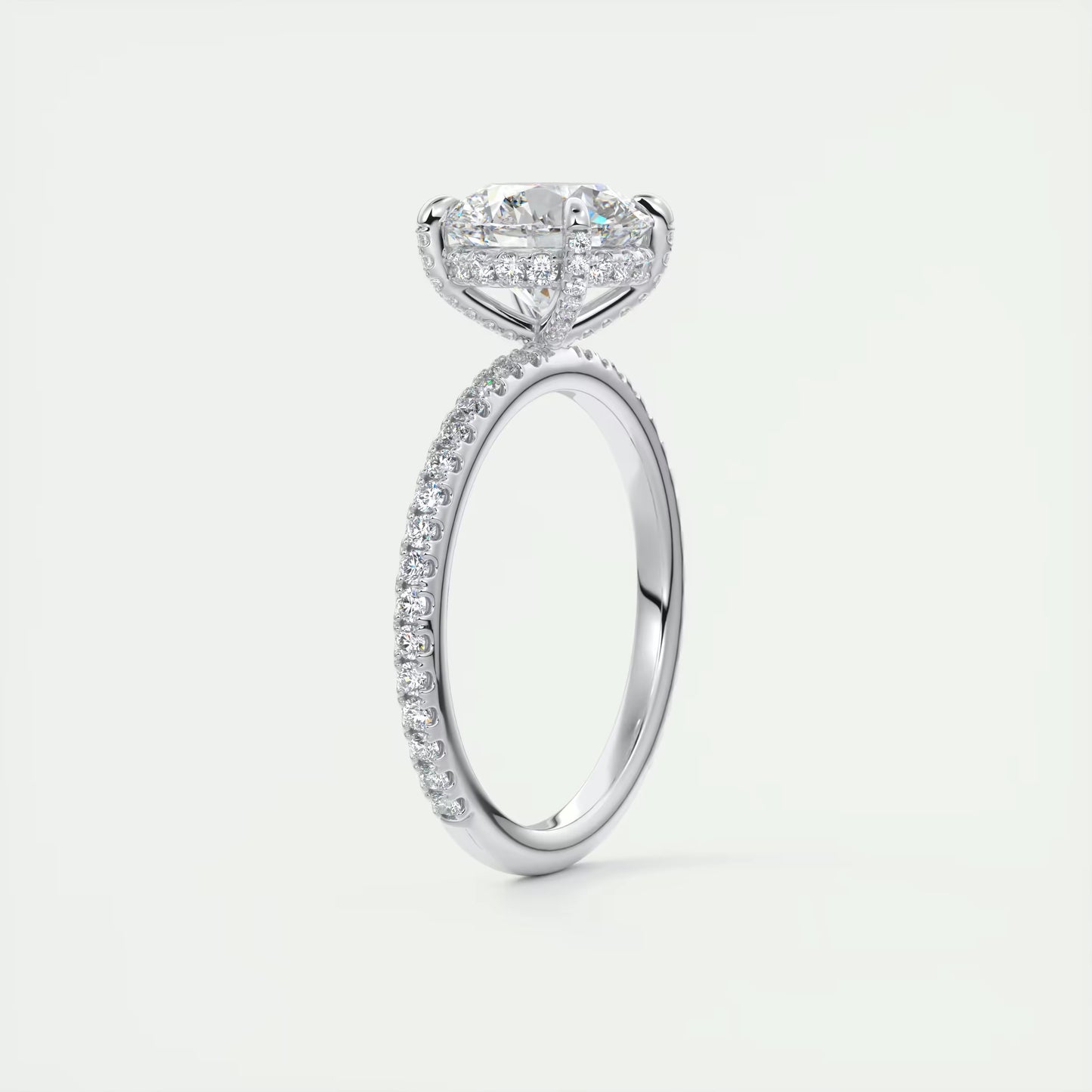 2.40 Ct The Glitterbomb Classic Round Center Pavé Encrusted Ring