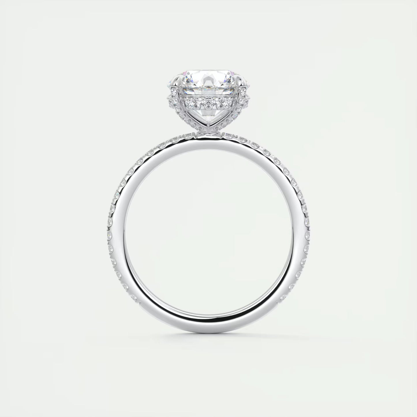 2.40 Ct The Glitterbomb Classic Round Center Pavé Encrusted Ring