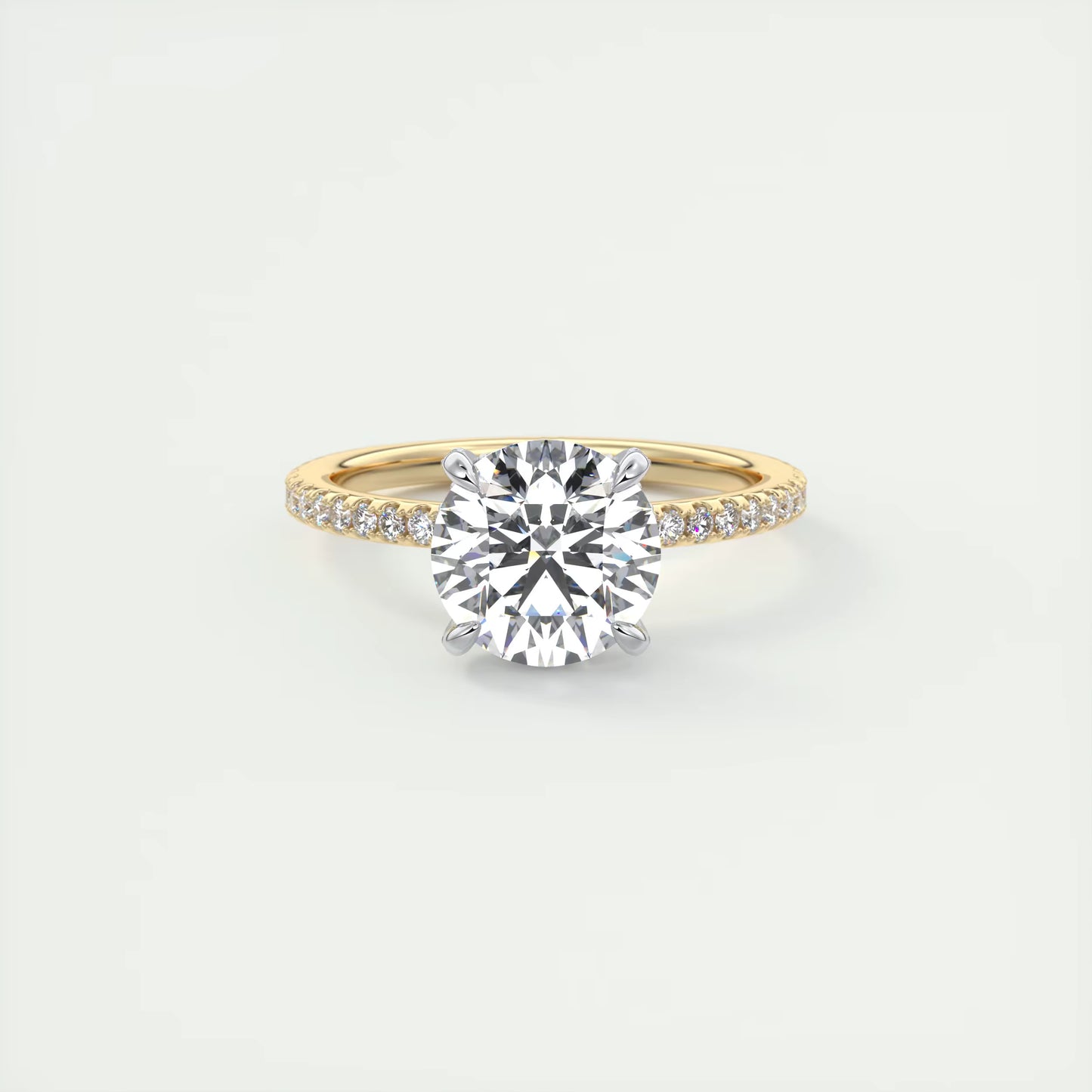 8-9 GM Round Solitaire Engagement Ring Forever Love