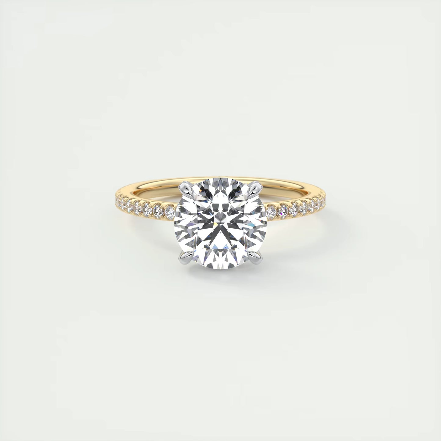 2.40 Ct The Glitterbomb Classic Round Center Pavé Encrusted Ring