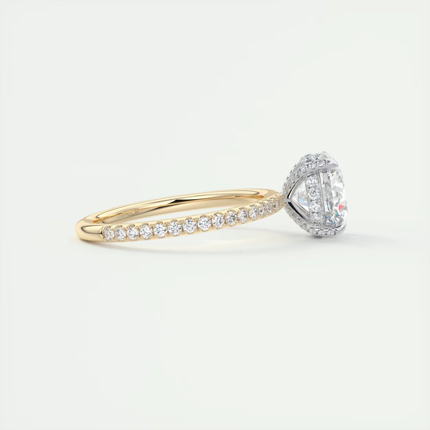 2.40 Ct The Glitterbomb Classic Round Center Pavé Encrusted Ring