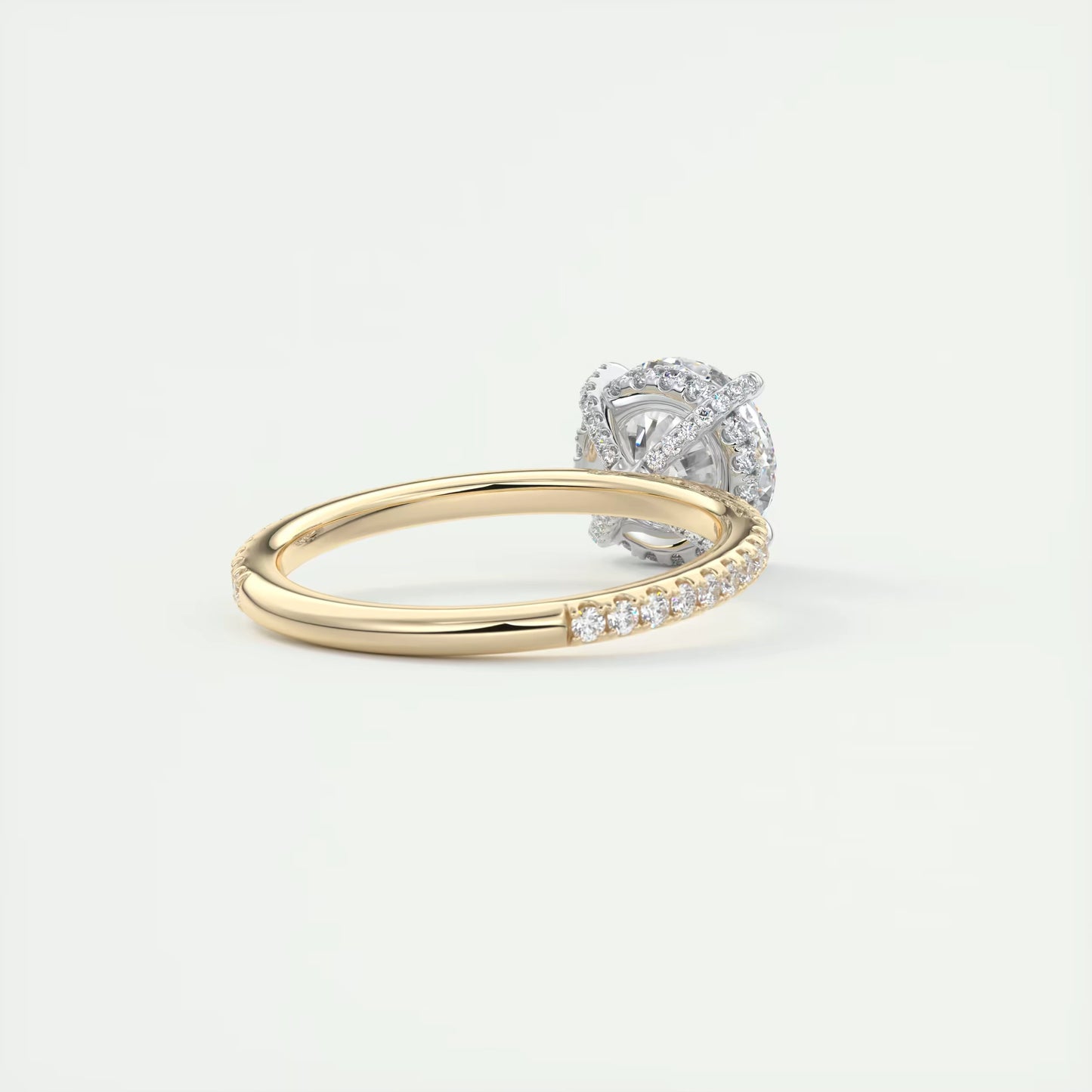 2.40 Ct The Glitterbomb Classic Round Center Pavé Encrusted Ring