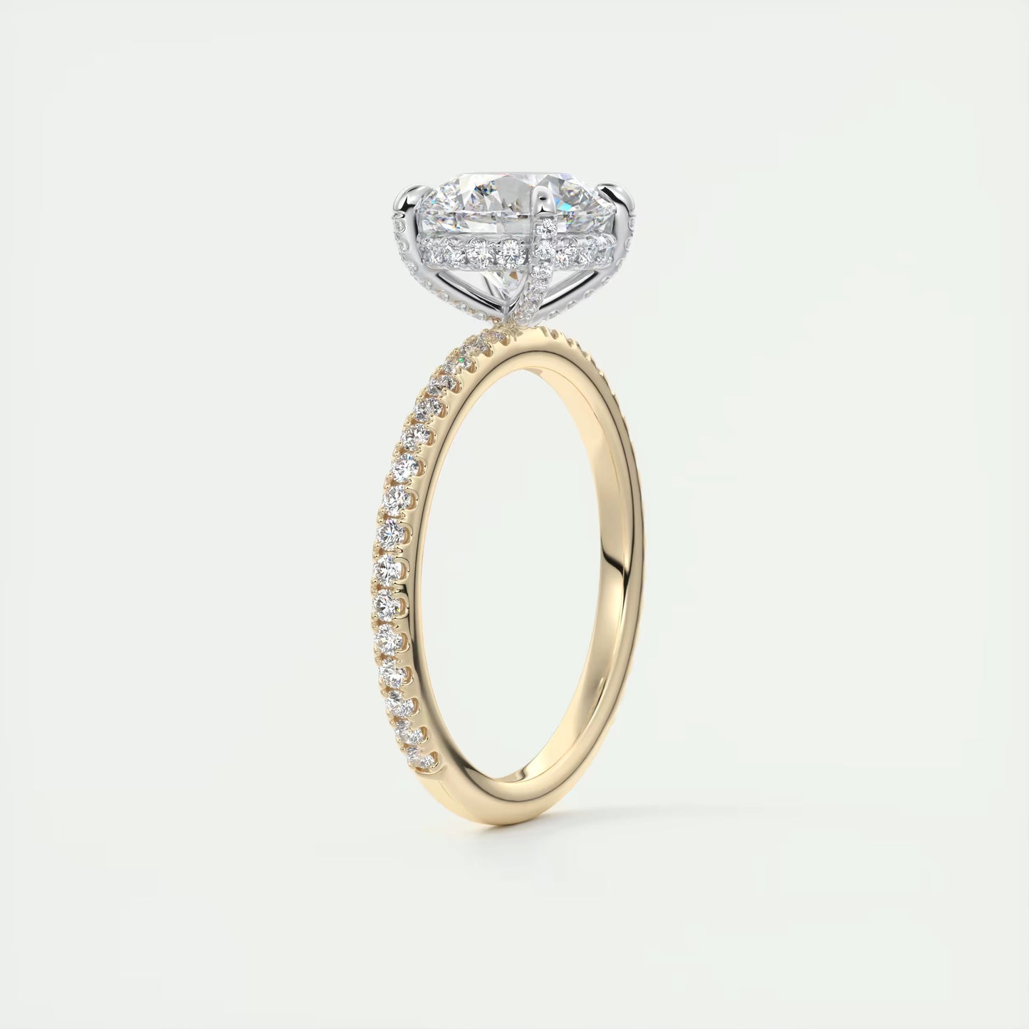 2.40 Ct The Glitterbomb Classic Round Center Pavé Encrusted Ring