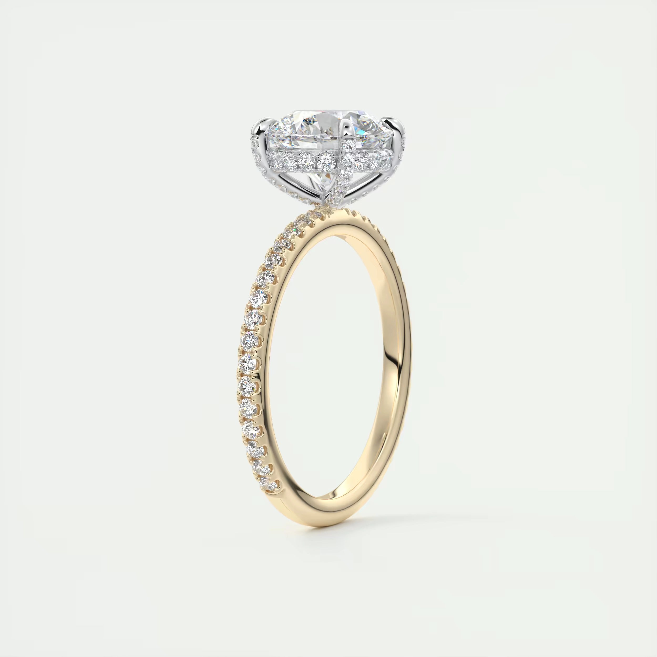 2.40 Ct The Glitter bomb Classic Round Center Pavé Encrusted Rings