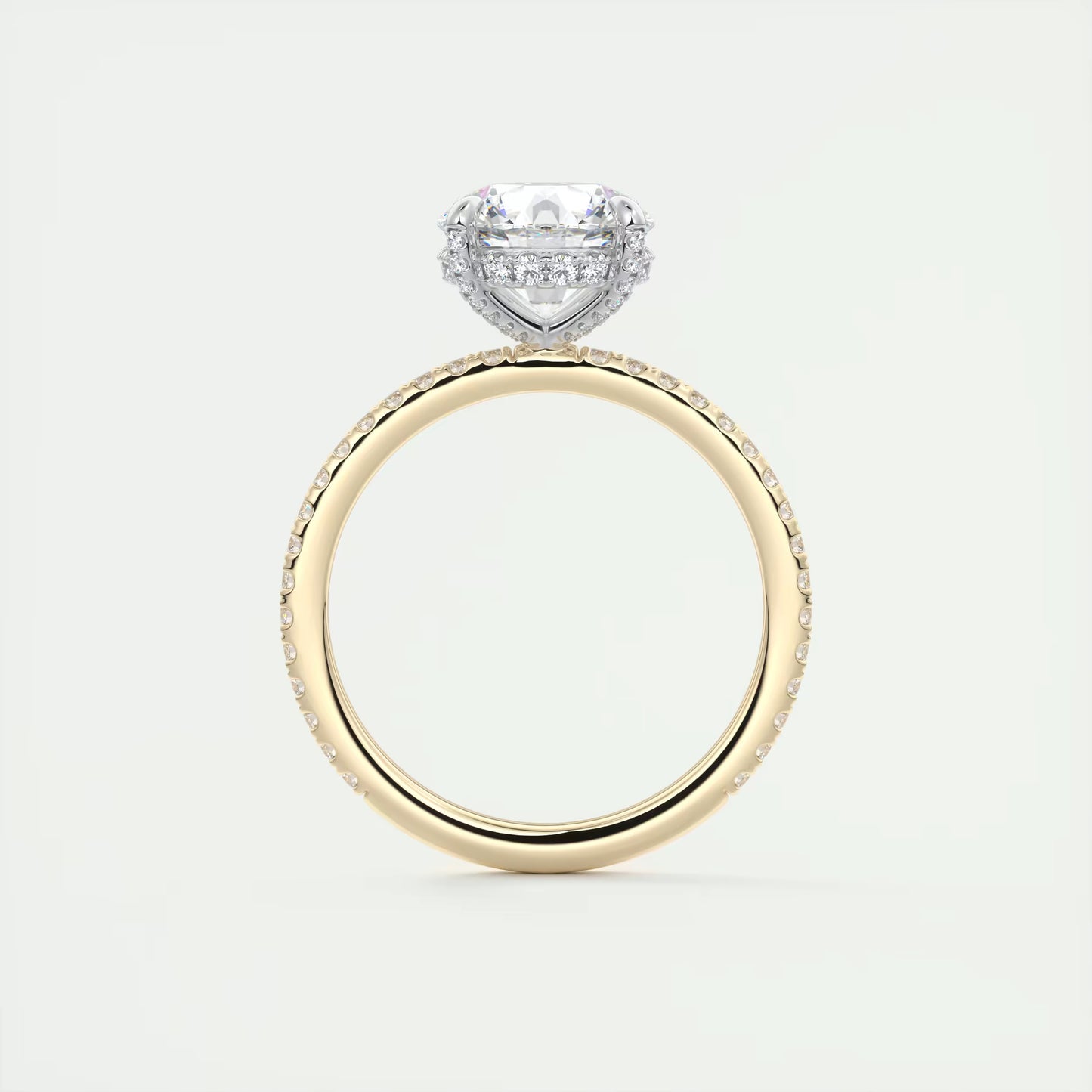 2.40 Ct The Glitterbomb Classic Round Center Pavé Encrusted Ring