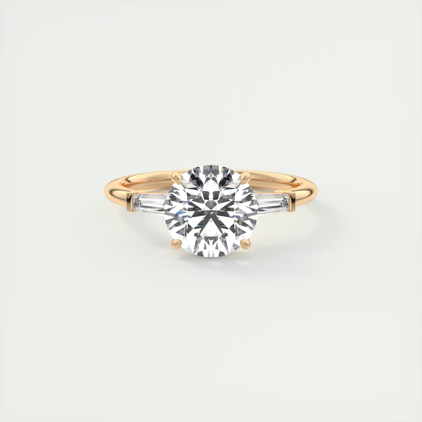 2.15 Ct Plunge Round Plunge Three Stone Engagement Rings