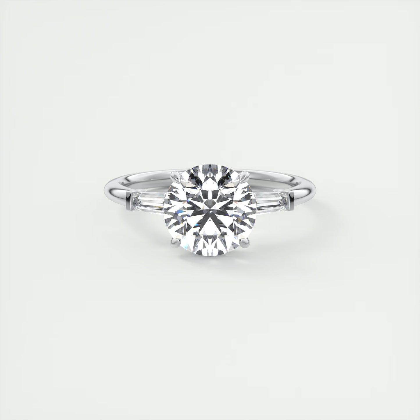 2.15 Ct Plunge Round Plunge Three Stone Engagement Rings