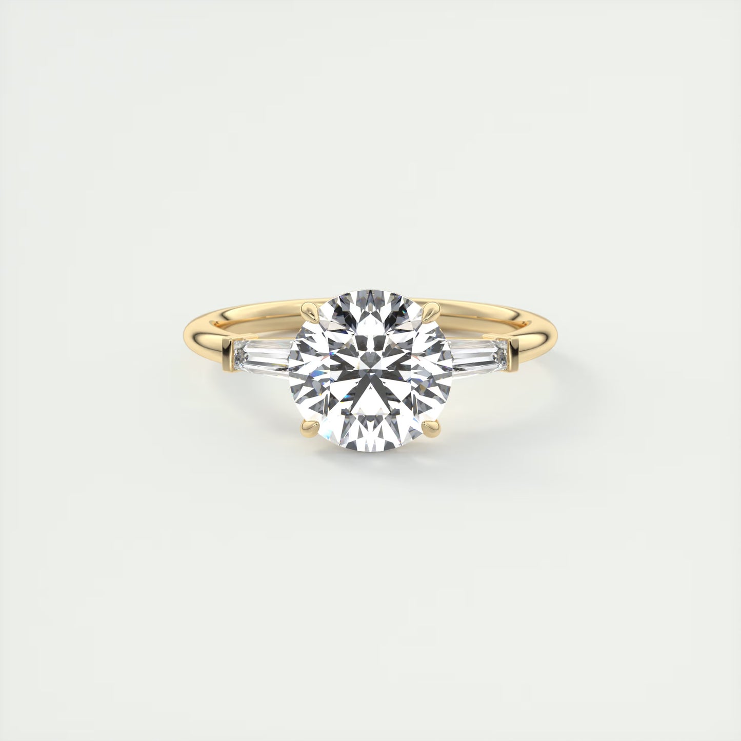 2.15 Ct Plunge Round Plunge Three Stone Engagement Rings