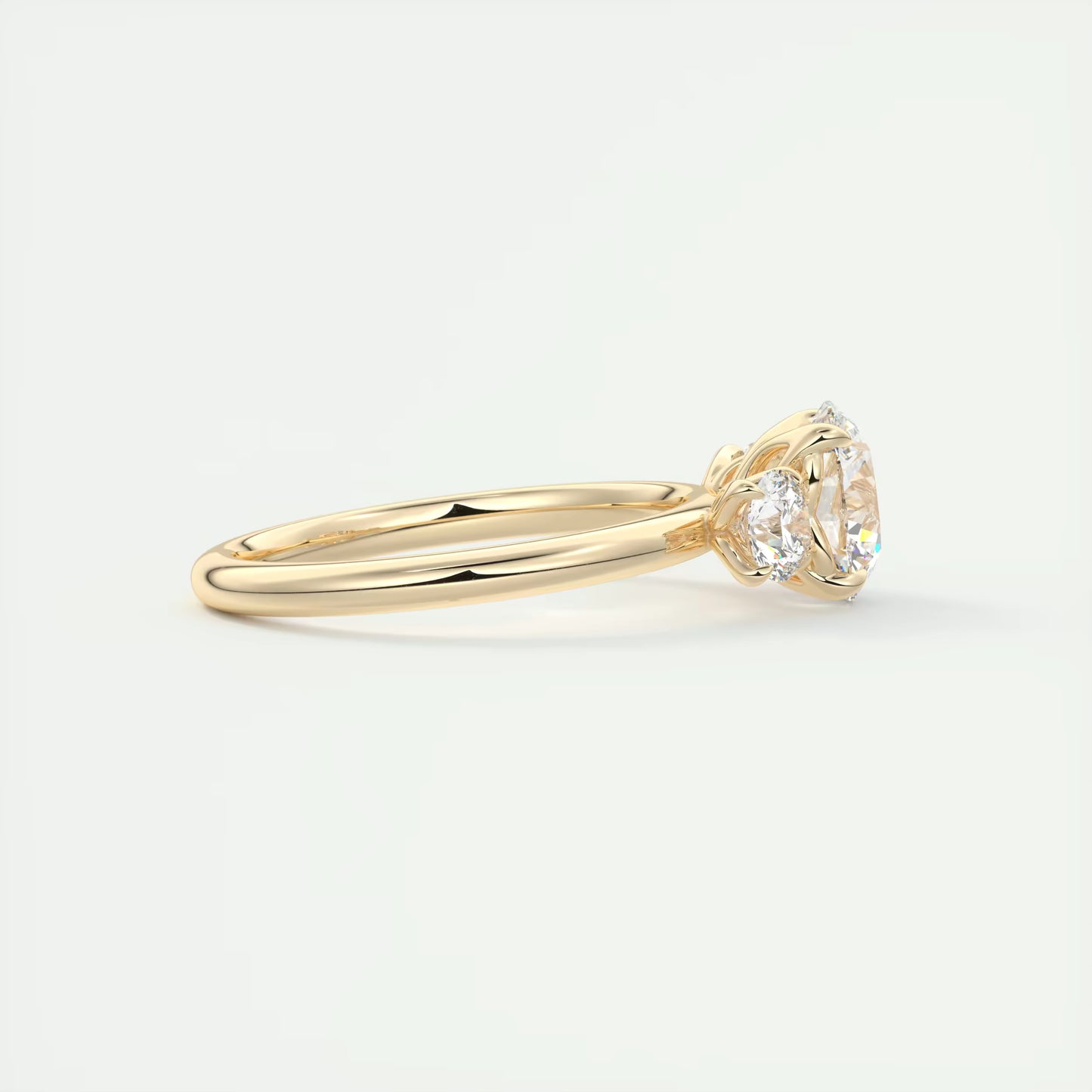 6-7 GM Round Solitaire Ring Three Stone Ring Engagement Rings