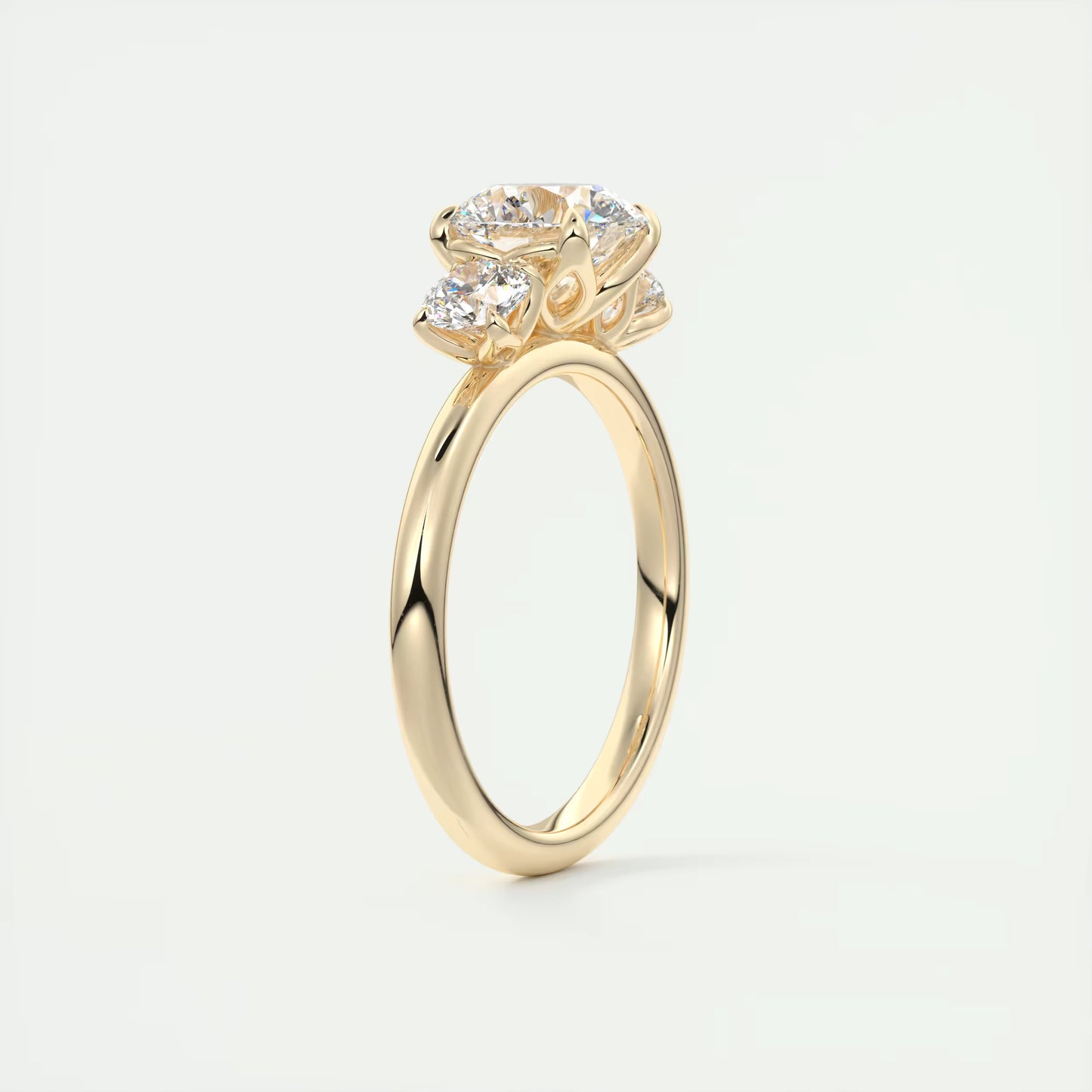 6-7 GM Round Solitaire Ring Three Stone Ring Engagement Rings