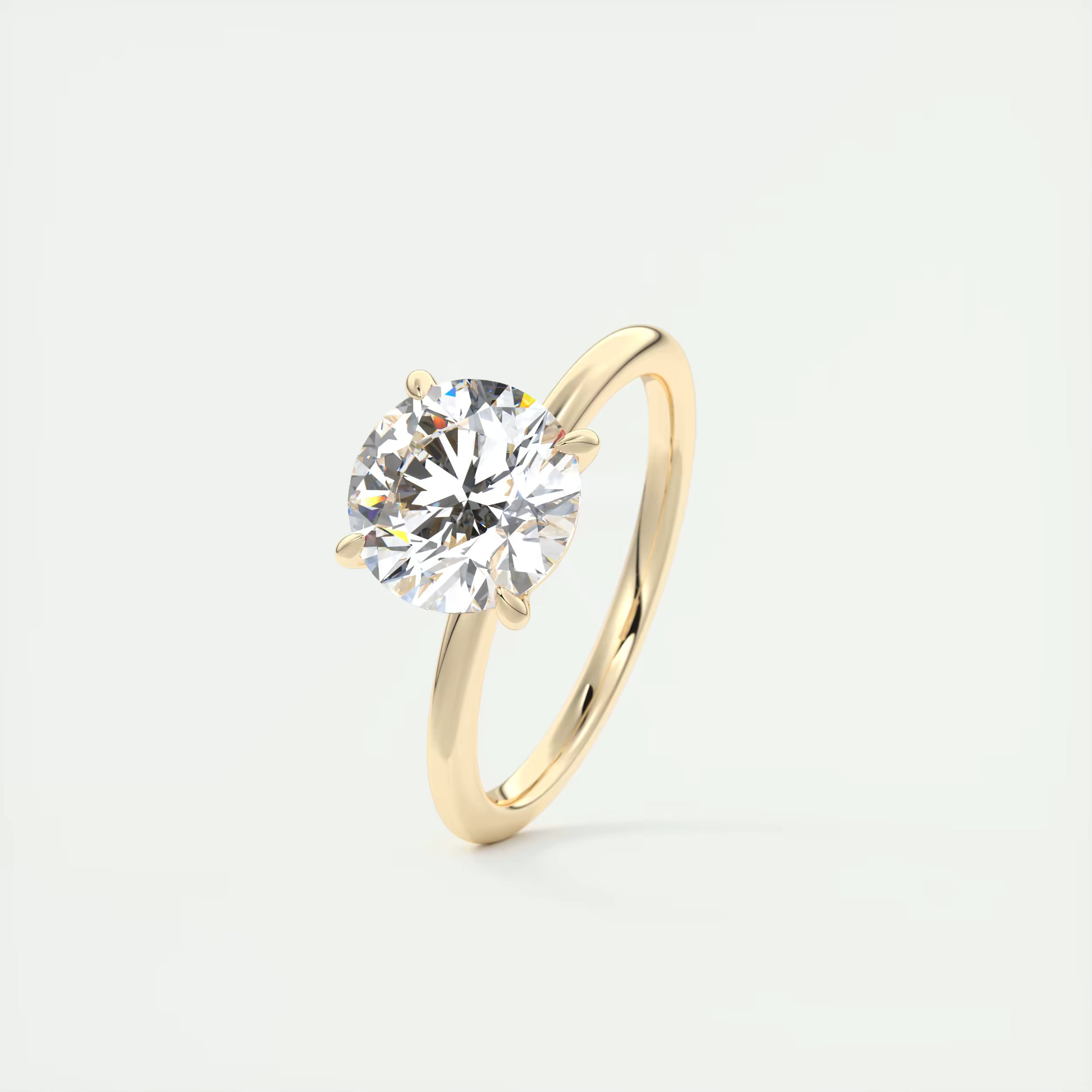 2.00 Ct Round Solitaire with Four Eagle Claws Set Engagement Ring