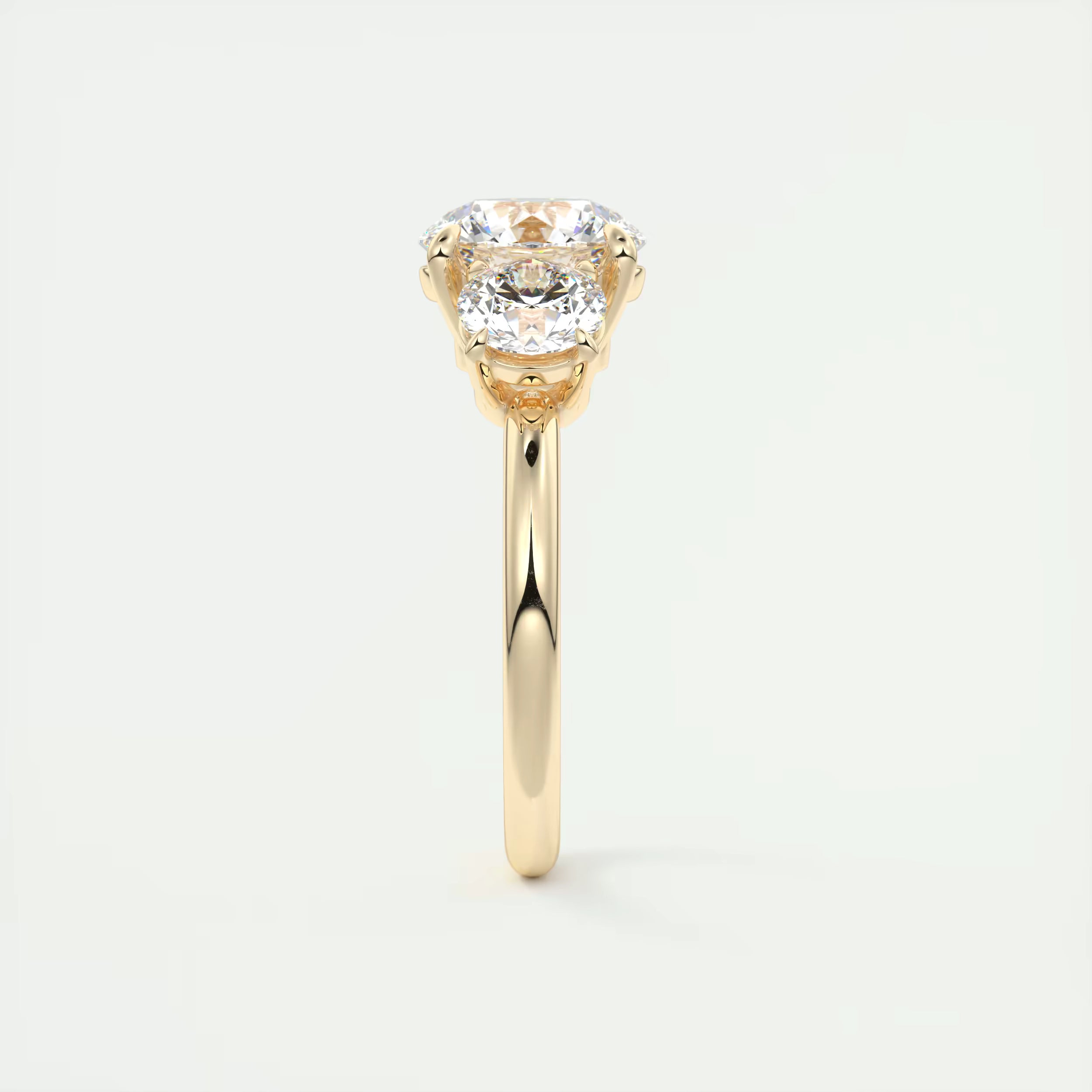 2.75 Ct Round Solitaire Ring Luxe Selene Three Stone Diamond Engagement Rings